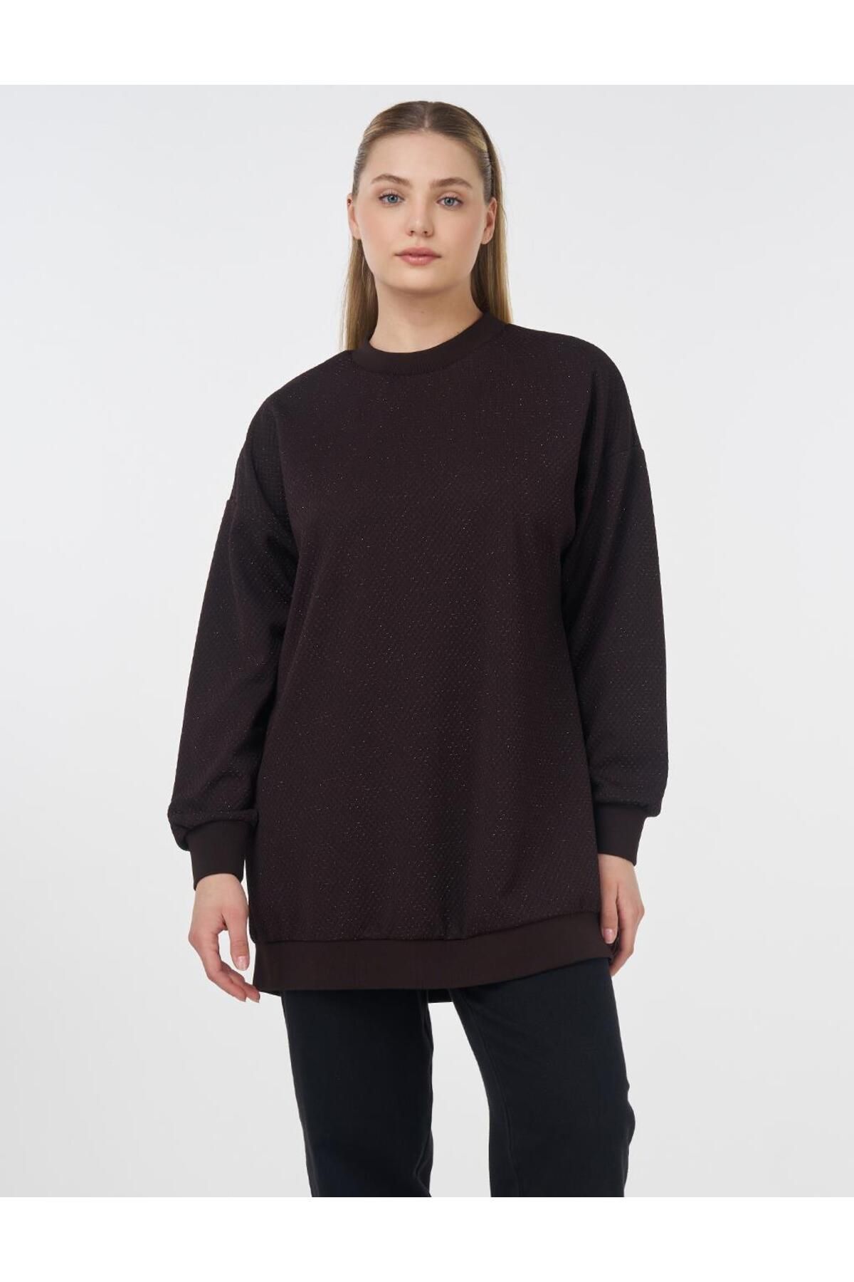 Kayra Dokulu Basic Sweatshirt Kahve