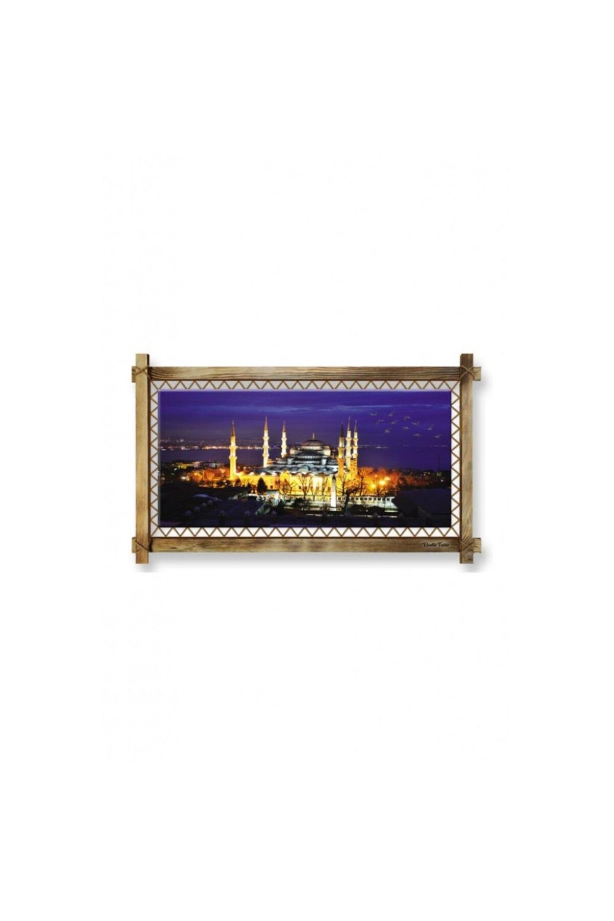 OK AKSESUAR Kanvas İstanbul Led Işıklı Rustik Tablo