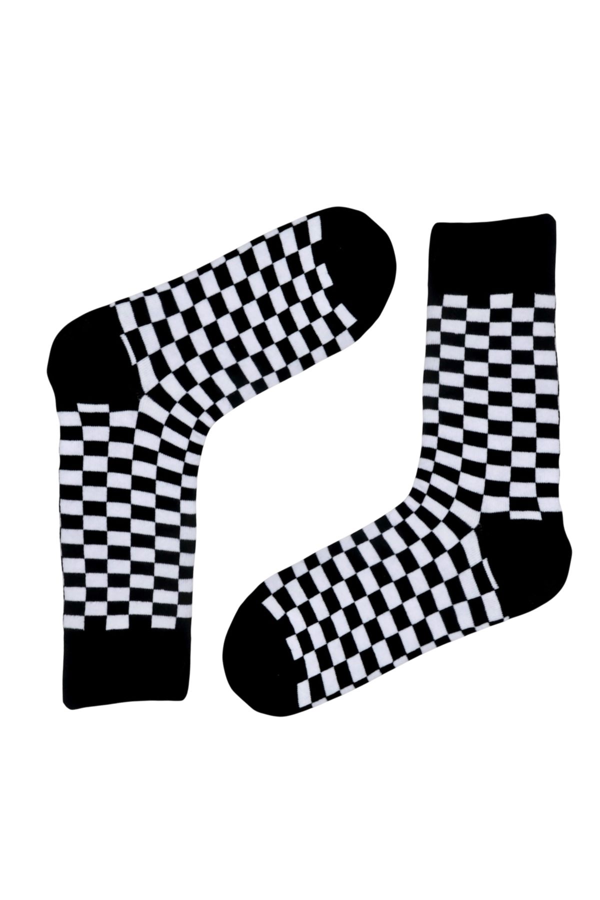 MiaSocks Beyaz-Siyah Dama Desenli Çorap