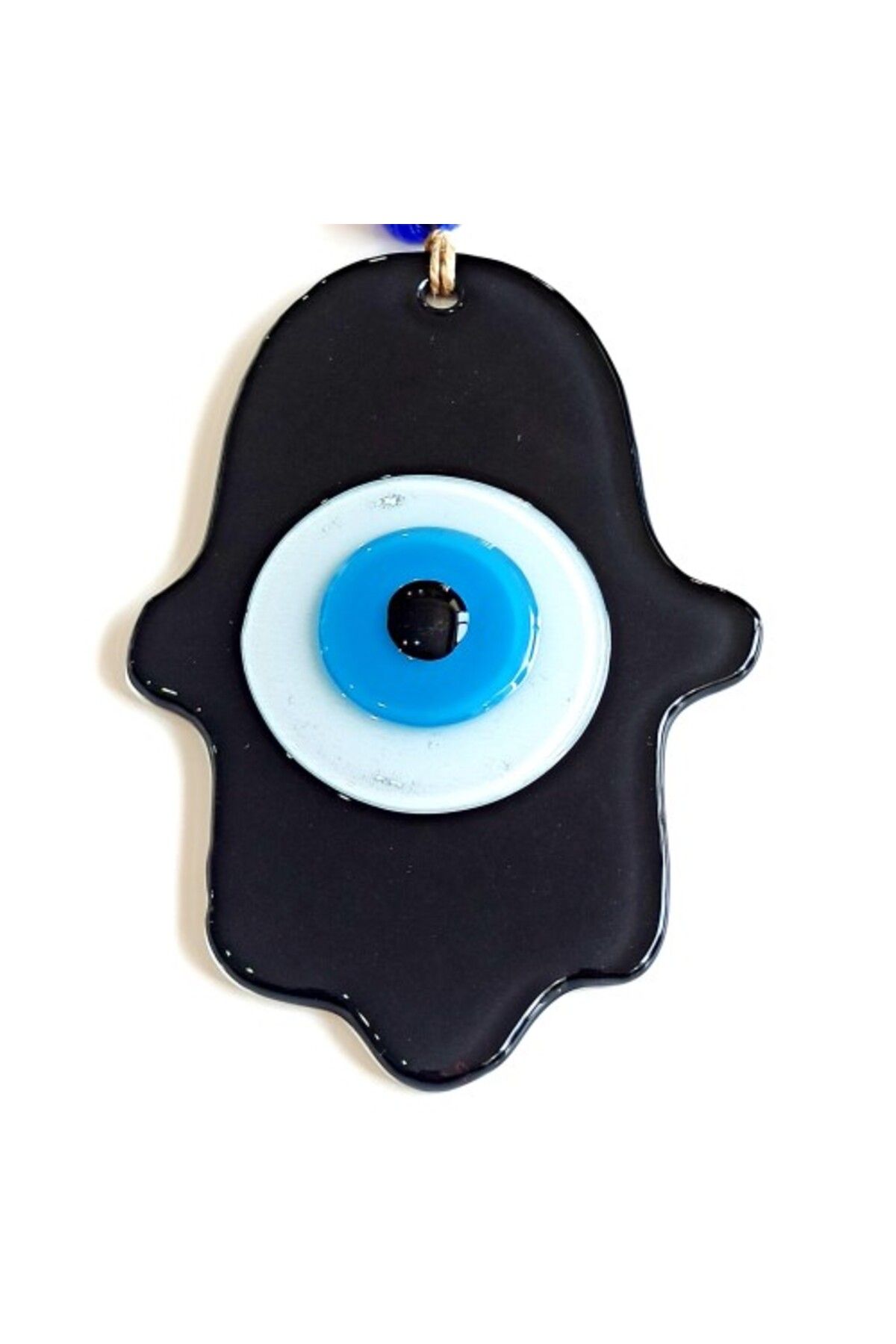 Shop58 Nazar Boncuklu Siyah Fatma Ana Bereket Eli Cam Duvar Süsü