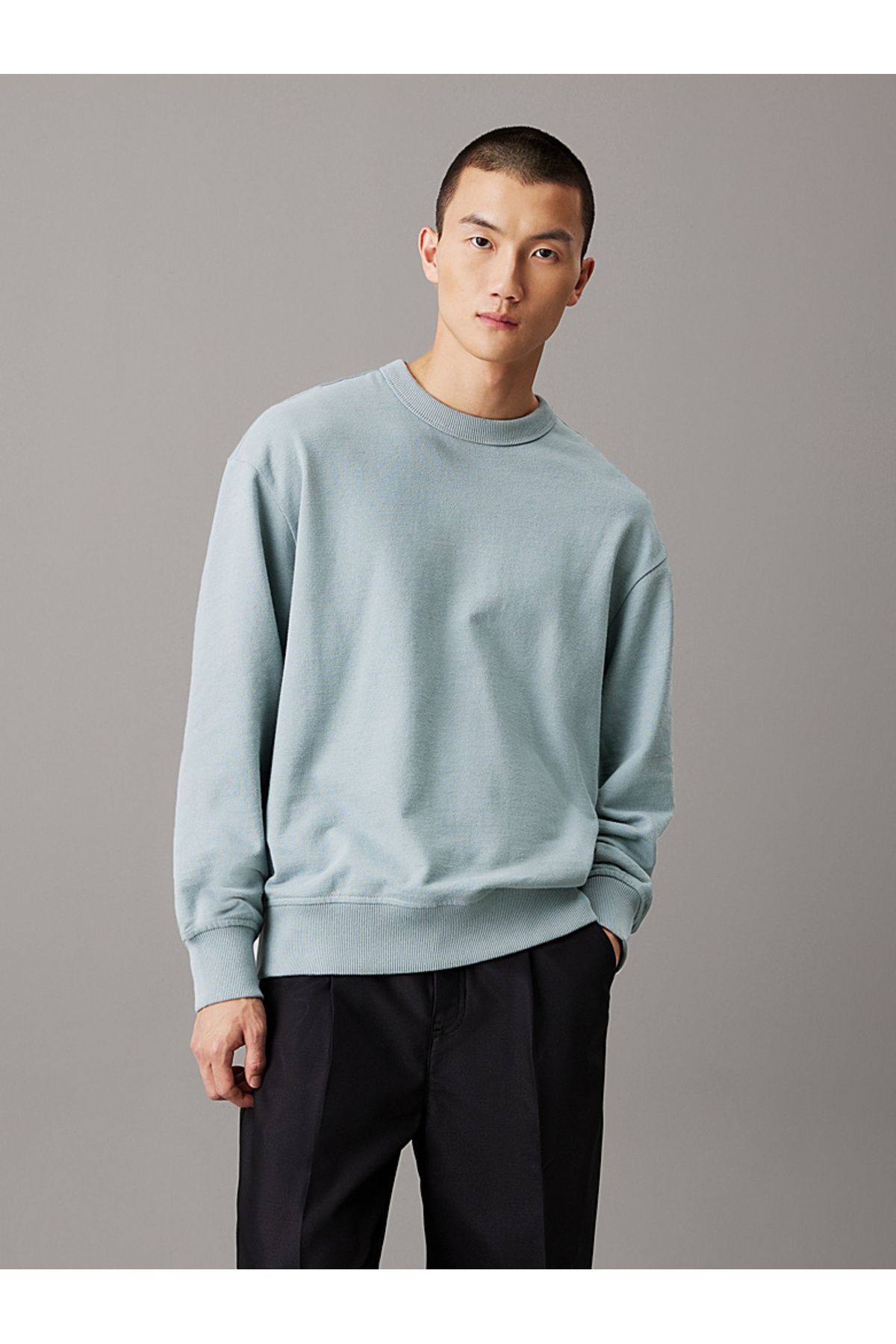 Calvin Klein Relaxed Textured Cotton Sweatshirt