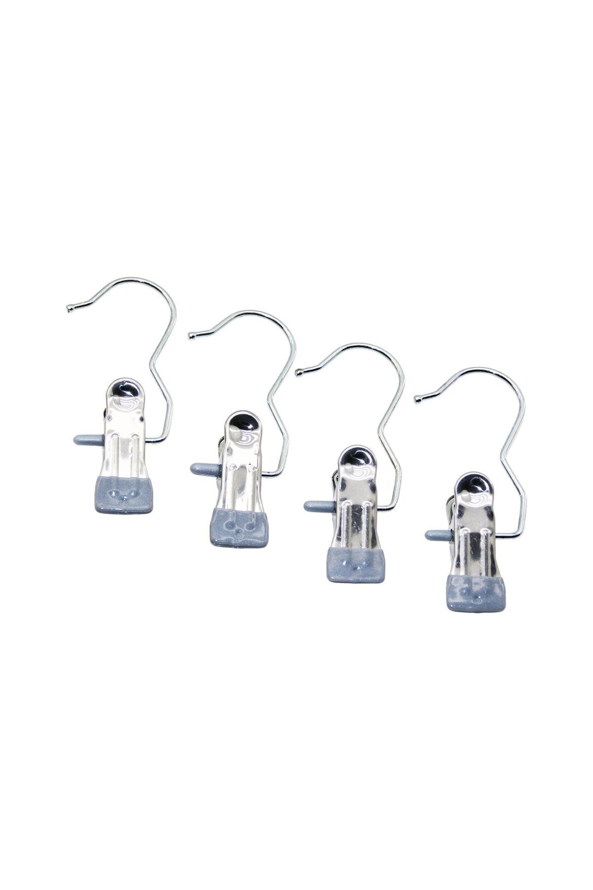 Shop58 4 PCS KISKAÇLI TAŞINABİLİR ÇOK AMAÇLI TEKLİ - METAL ASKI SİLİKON KILIF UÇLU (4172)