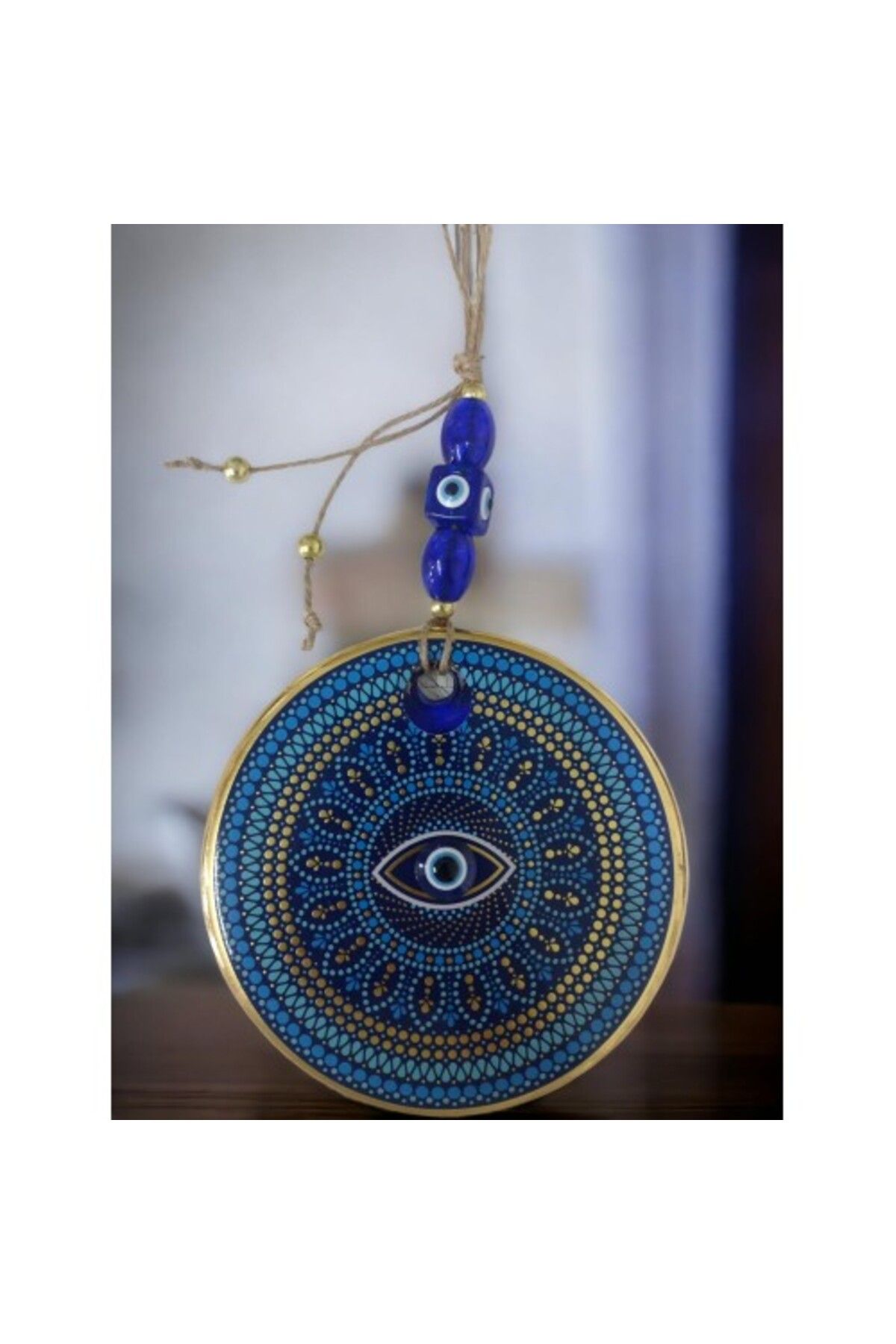 Shop58 Yaldızlı Puantiyeli Nazar Boncuk Gözlü Duvar Süsü