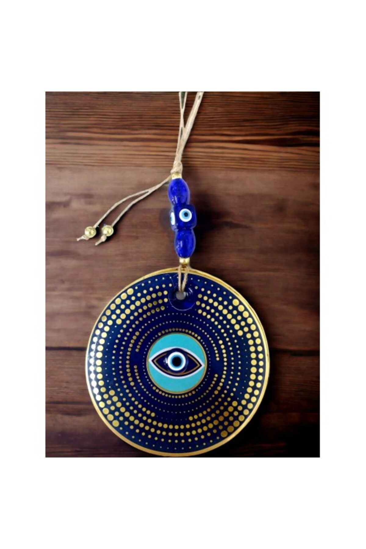 Shop58 Altın Puantiyeli Nazar Boncuk Gözlü Duvar Süsü