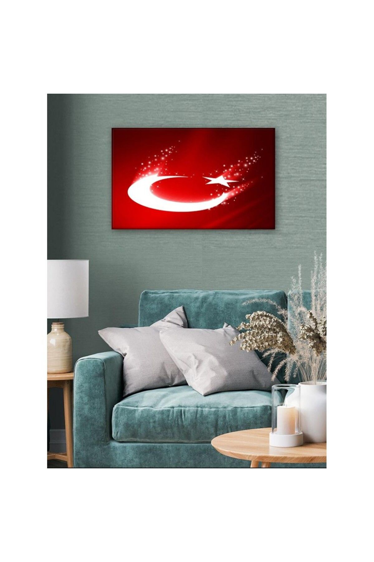 OK AKSESUAR Kanvas Tablo Türk Bayrağı (En Güzel Bayrak)