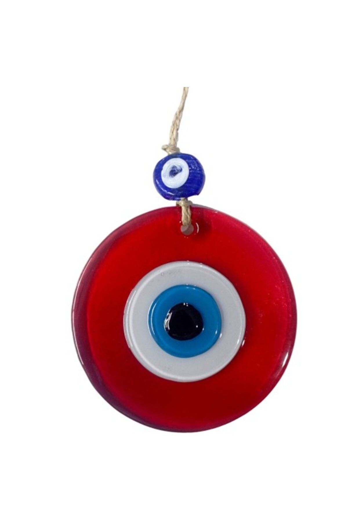 Shop58 Şeffaf Kırmızı Nazar Boncuklu Duvar Süsü 10 Cm Cam Duvar Dekoru