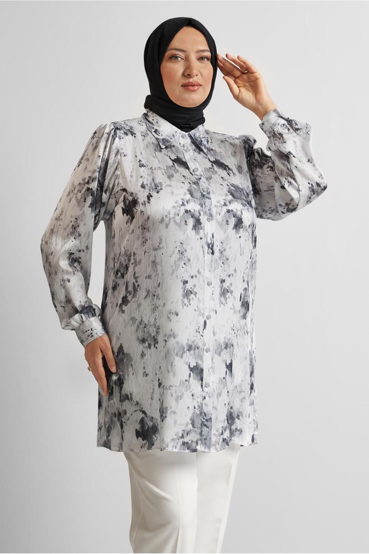 Alvina DESENLİ SATEN TUNİK 20708