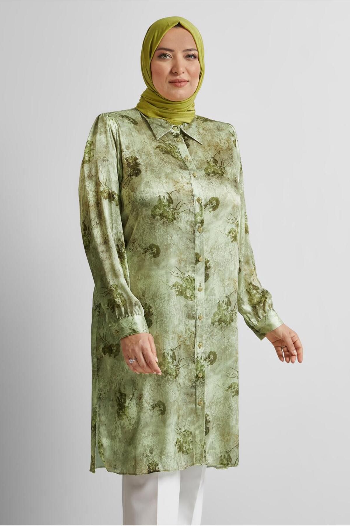 Alvina DESENLİ SATEN TUNİK 20738
