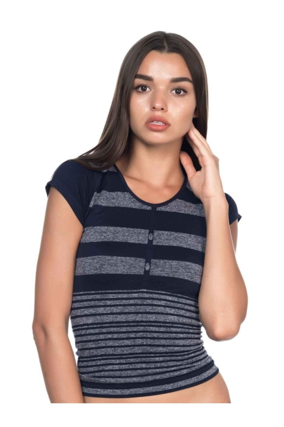 kapsulavm LACİVERT MI Emay 5026 Soft Seamless T Shirt