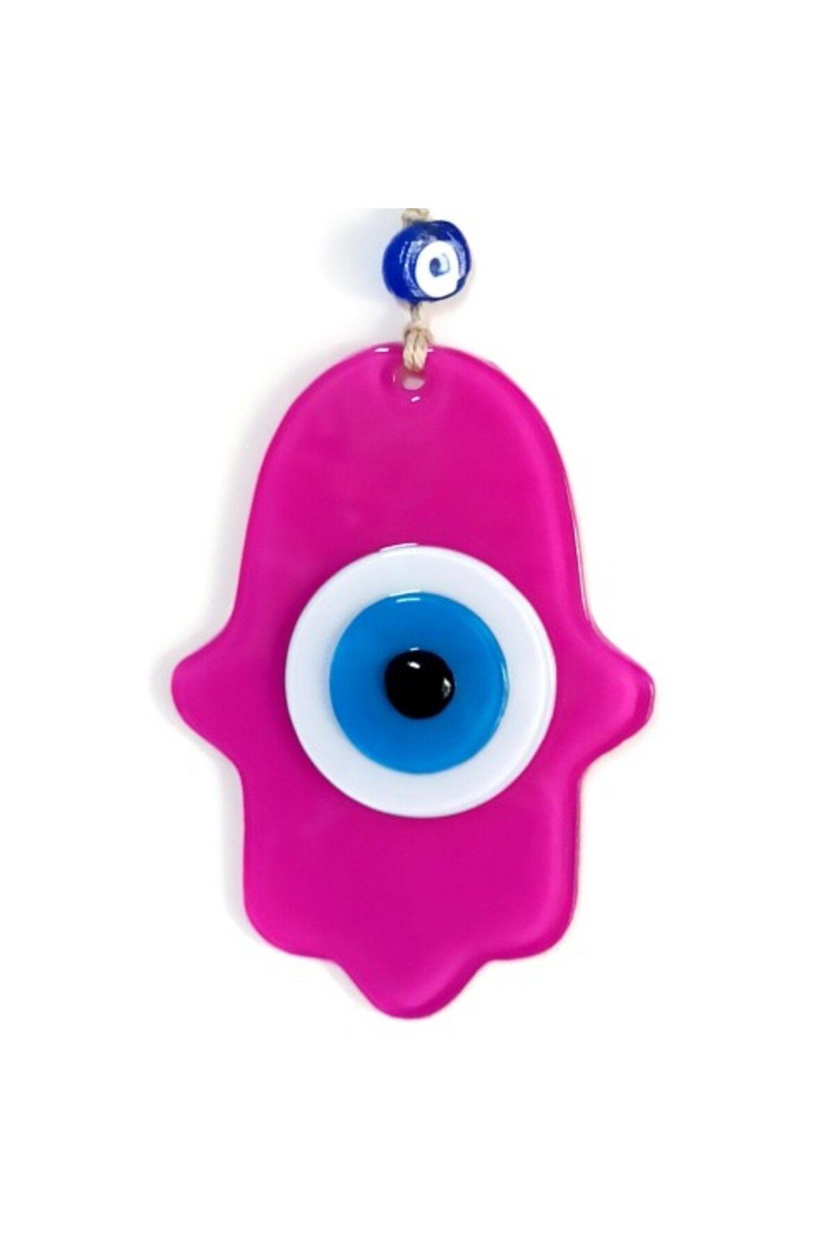 Shop58 Nazar Boncuklu Fuşya Renk Fatma Ana Bereket Eli Cam Duvar Süsü