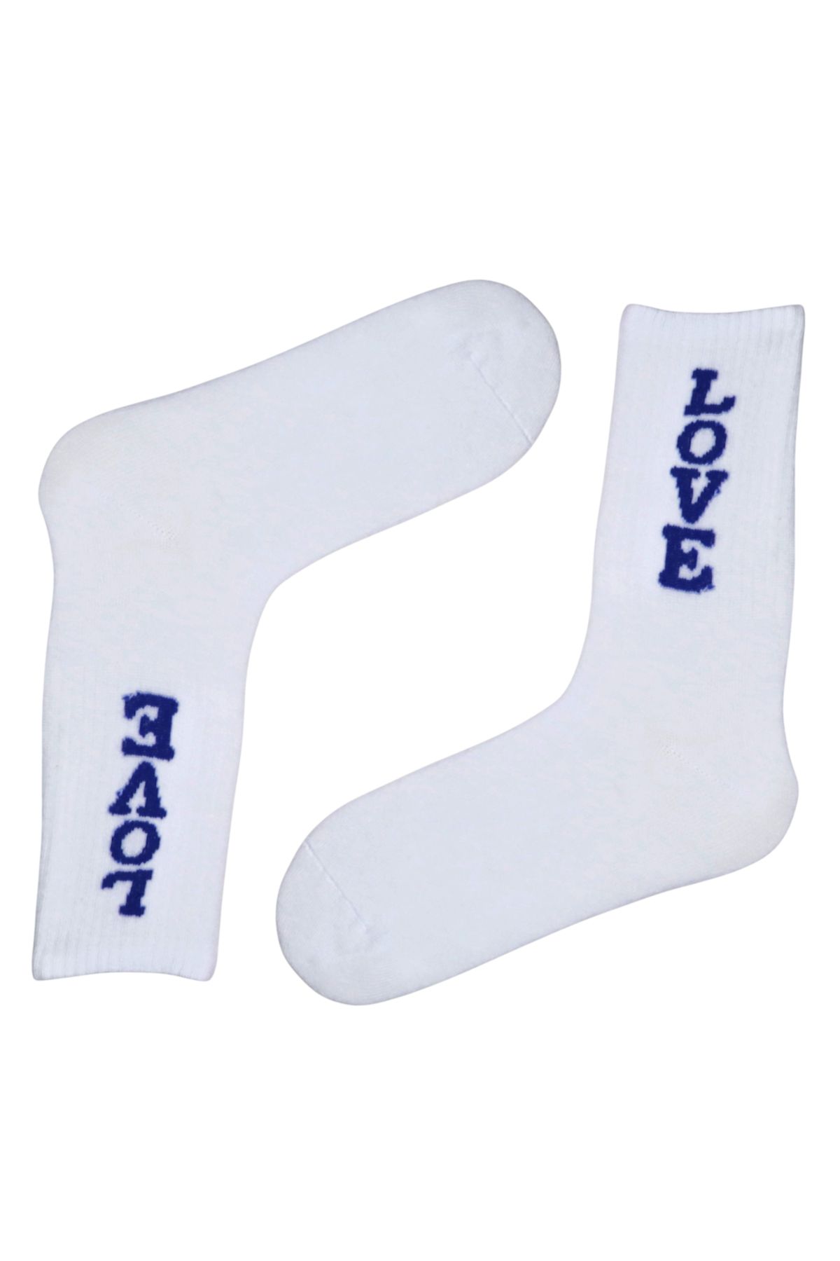 MiaSocks Mavi Love yazılı Desenli çorap