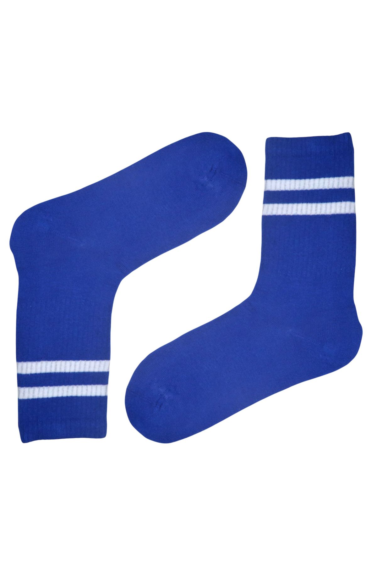 MiaSocks Mavi-Beyaz Şerit Desenli Çorap