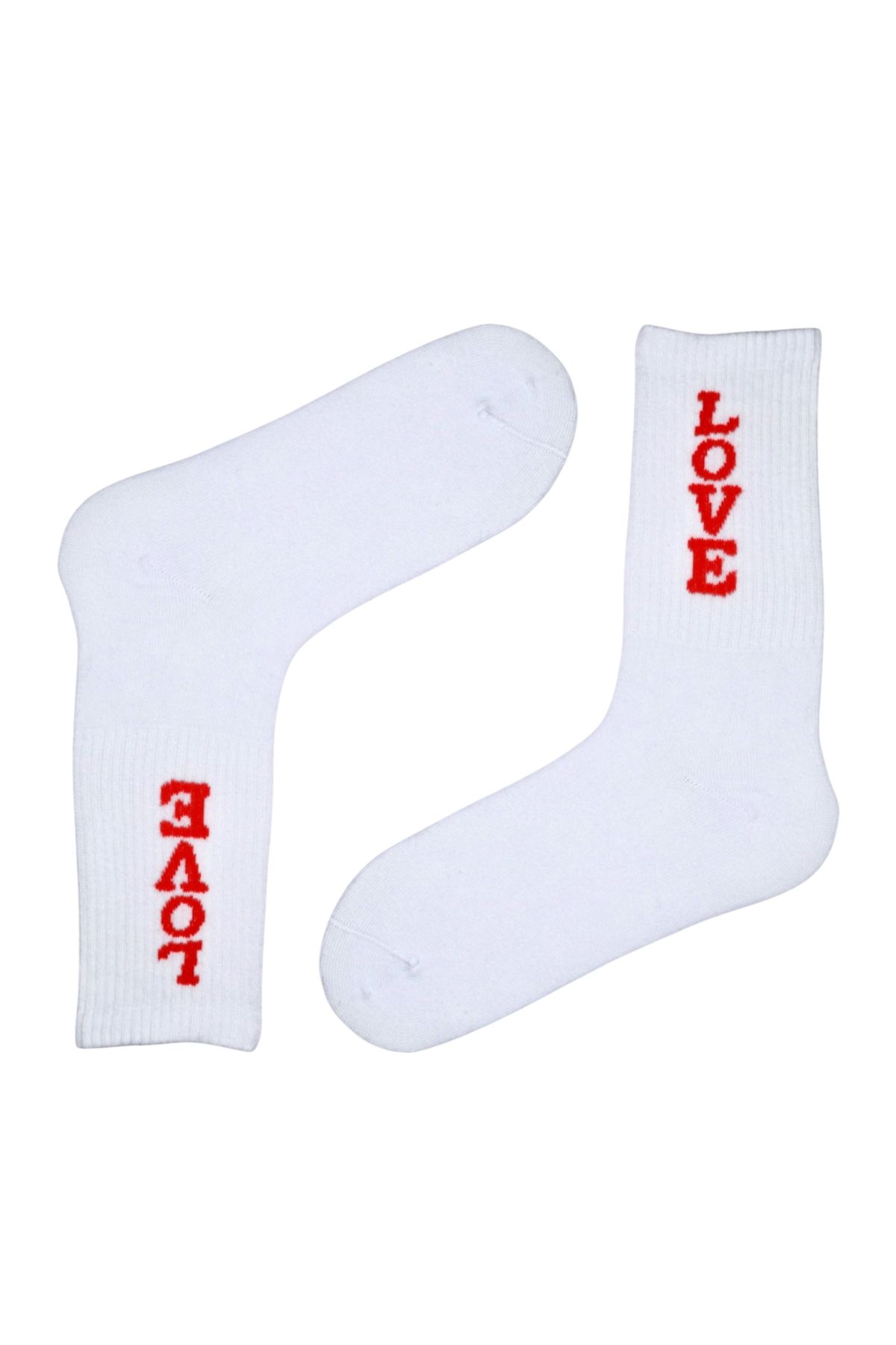 MiaSocks Kırmızı Love yazılı Desenli çorap