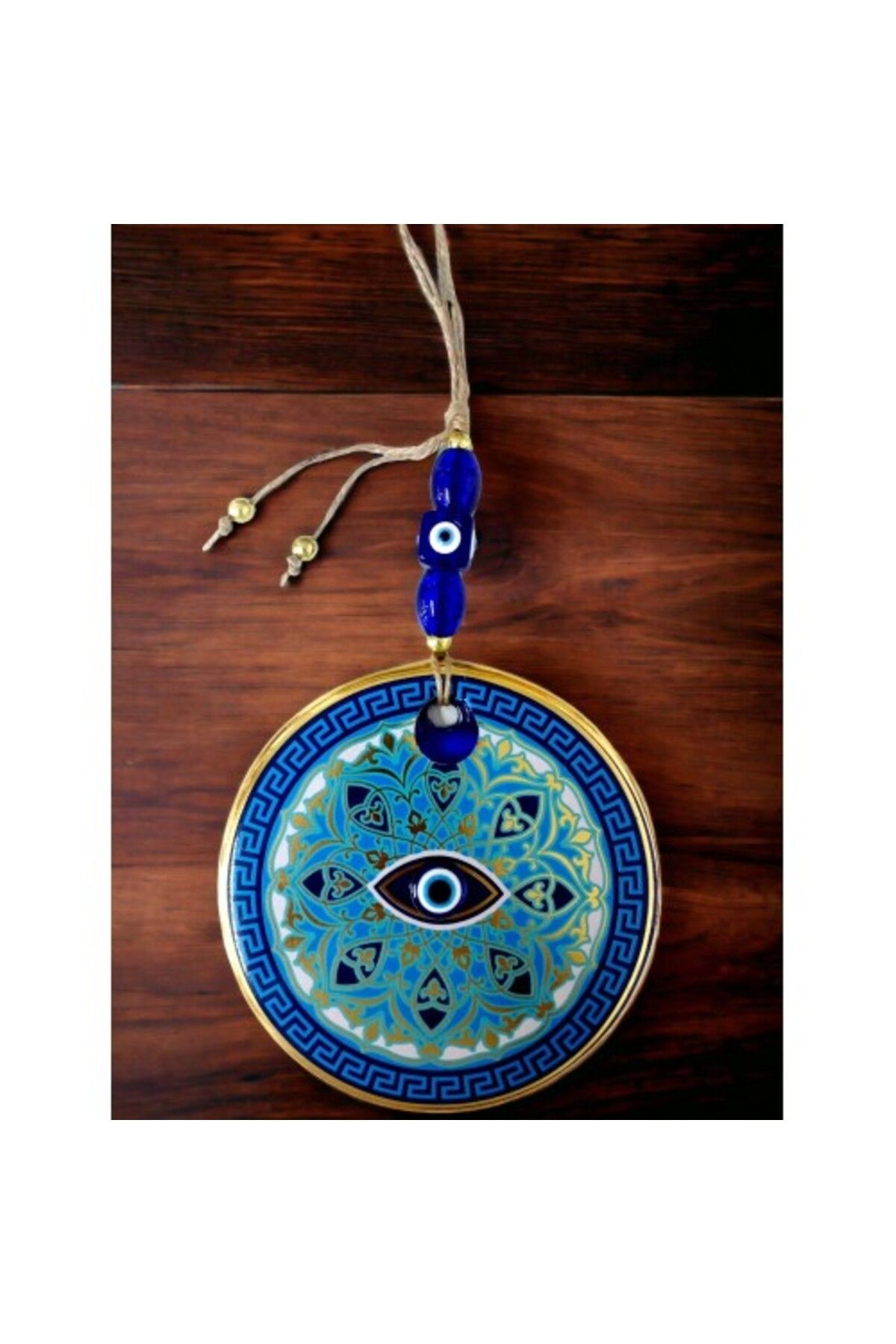Shop58 Nazar Boncuk Gözlü Mavi Çizgili Duvar Süsü Desenli Duvar Dekoru