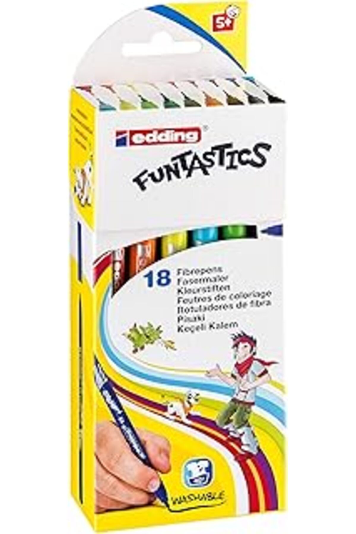 NZM TİCARET Edding 15 Funtastics Çocuklar Için Ince Uçlu Keçeli Kalem 18'Li Set - 1 Mm Yuvarlak Uç