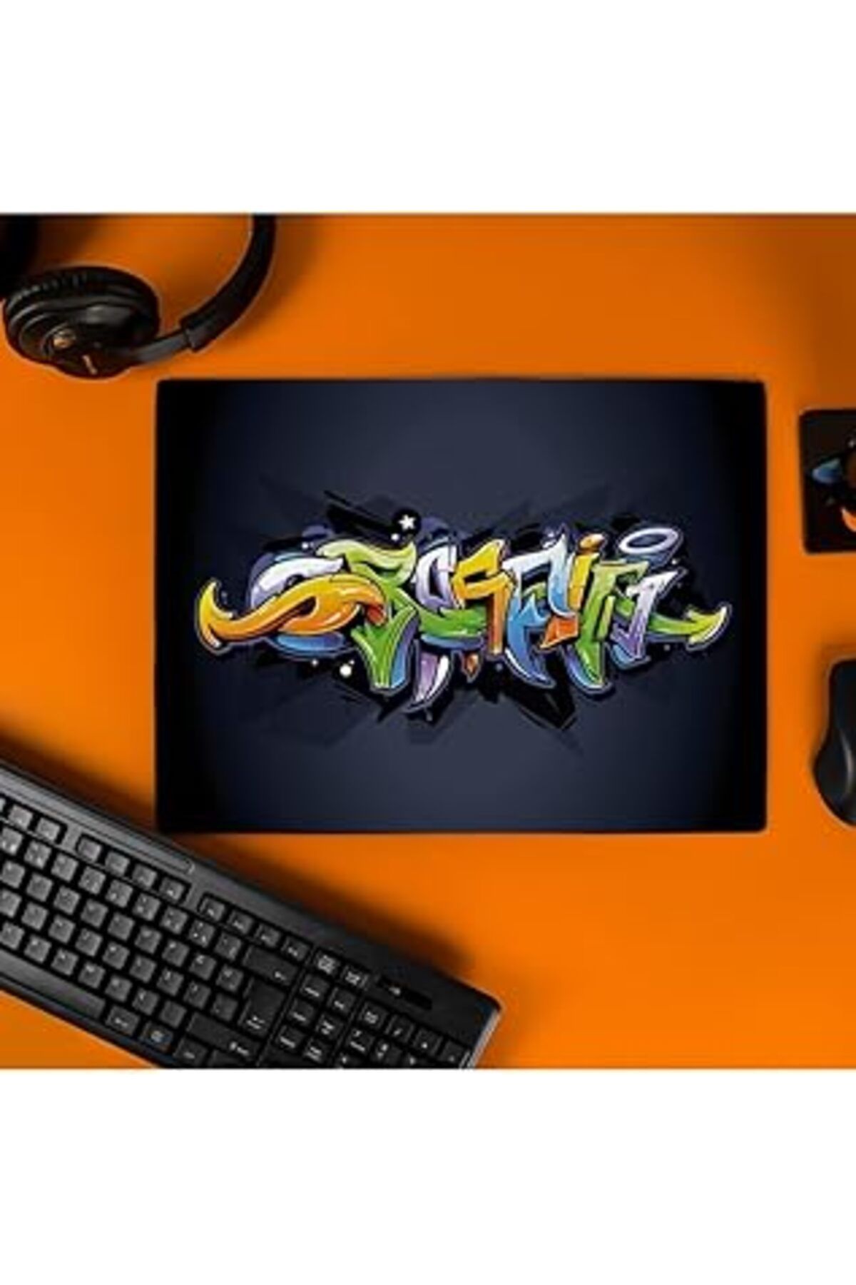 Mu Art Ahşap Hediyesepeti Grafiti Tasarımlı Tasarımlı 40X30 Mousepad - Mouse Pad - Fare Altlığı