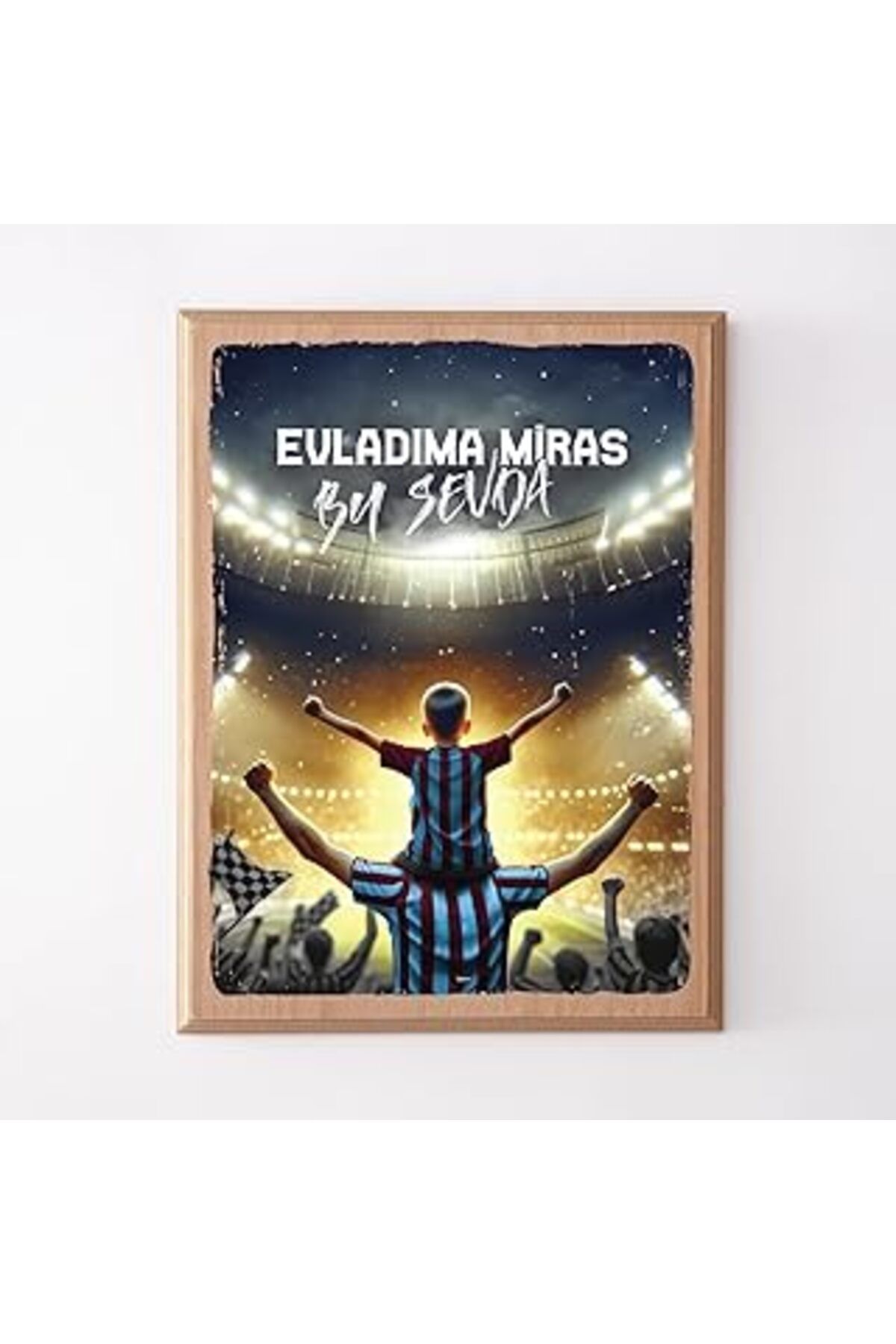 robotrend Bordo Mavi Taraftarlara Ahşap Tablo 22X30 Cm