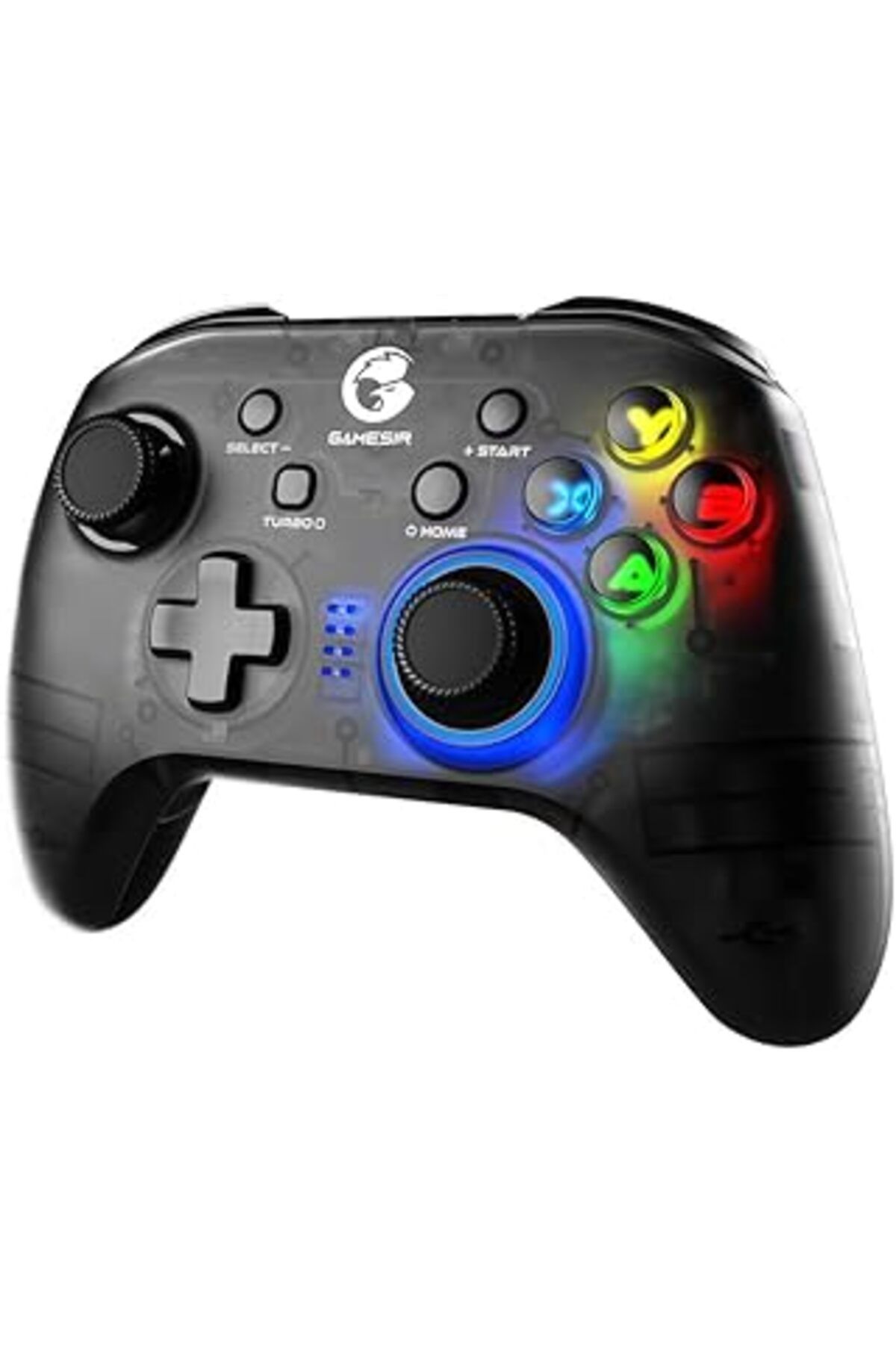 DENİZBİLİŞİM Gamesir T4 Pro Yükseltme Pc Denetleyicisi, Anahtar/windows Pc/ıphone/android Için Yarı Şeffaf Kablo