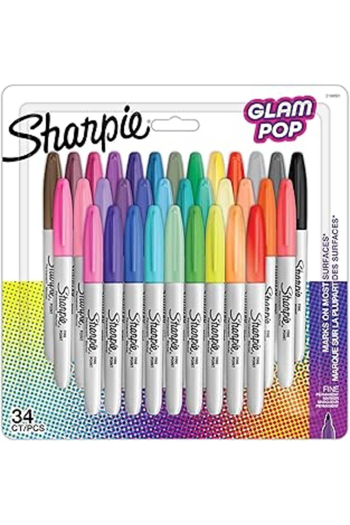 Pazarcan Sharpie Fine Glam Pop Permanent Markör 34Lü Bls