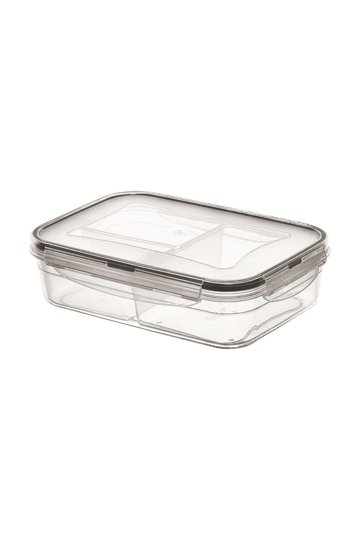 Shop58 3 Bölmeli Kilitli Kapaklı 1 Litre Erzak Saklama Kabı LC-510 (4172)