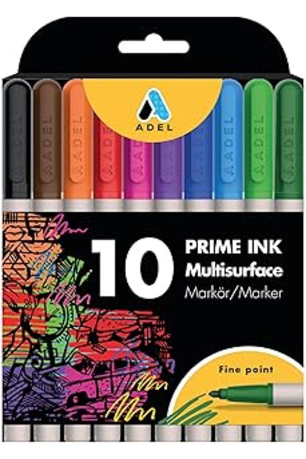 TBSProjects Adel Prime Ink Multisurface 10'Lu Klasik Markör