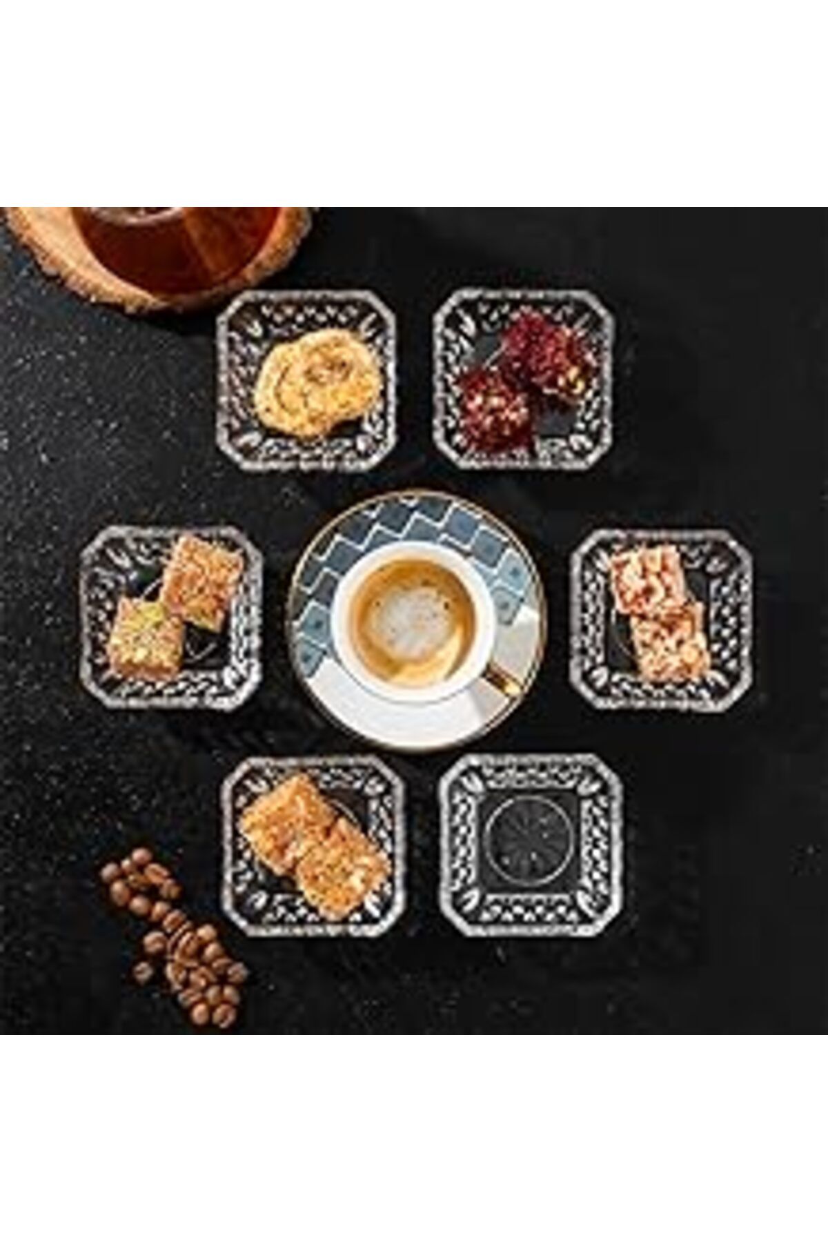 Mu Art Porsima Eylül 6'Lı Kahve Yanı Lokumluk Sunumluk Cam Kase Seti Mini İkramlık Şekerlik, Reçellik, Sos