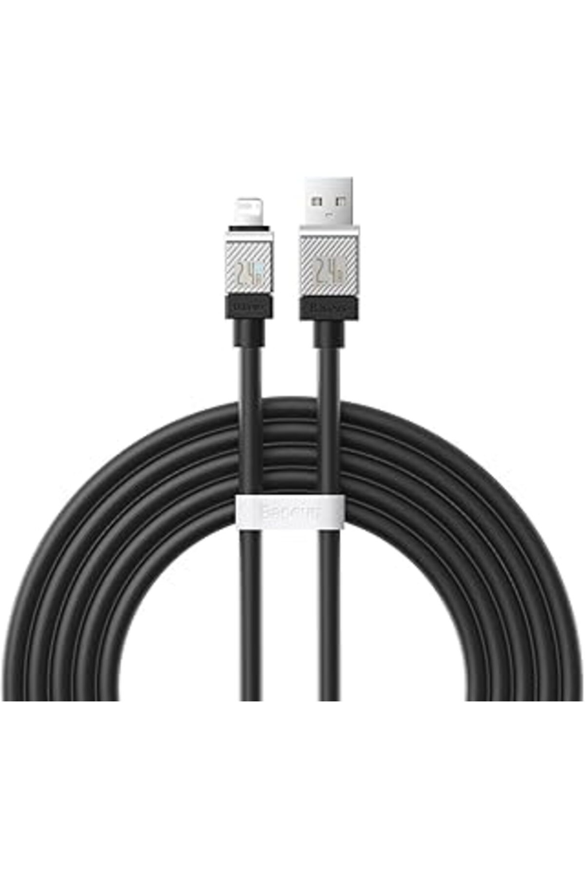 Pazarcan Coolplay Serisi Hızlı Şarj Kablosu Usb To Ip 2.4A, 2M, Siyah
