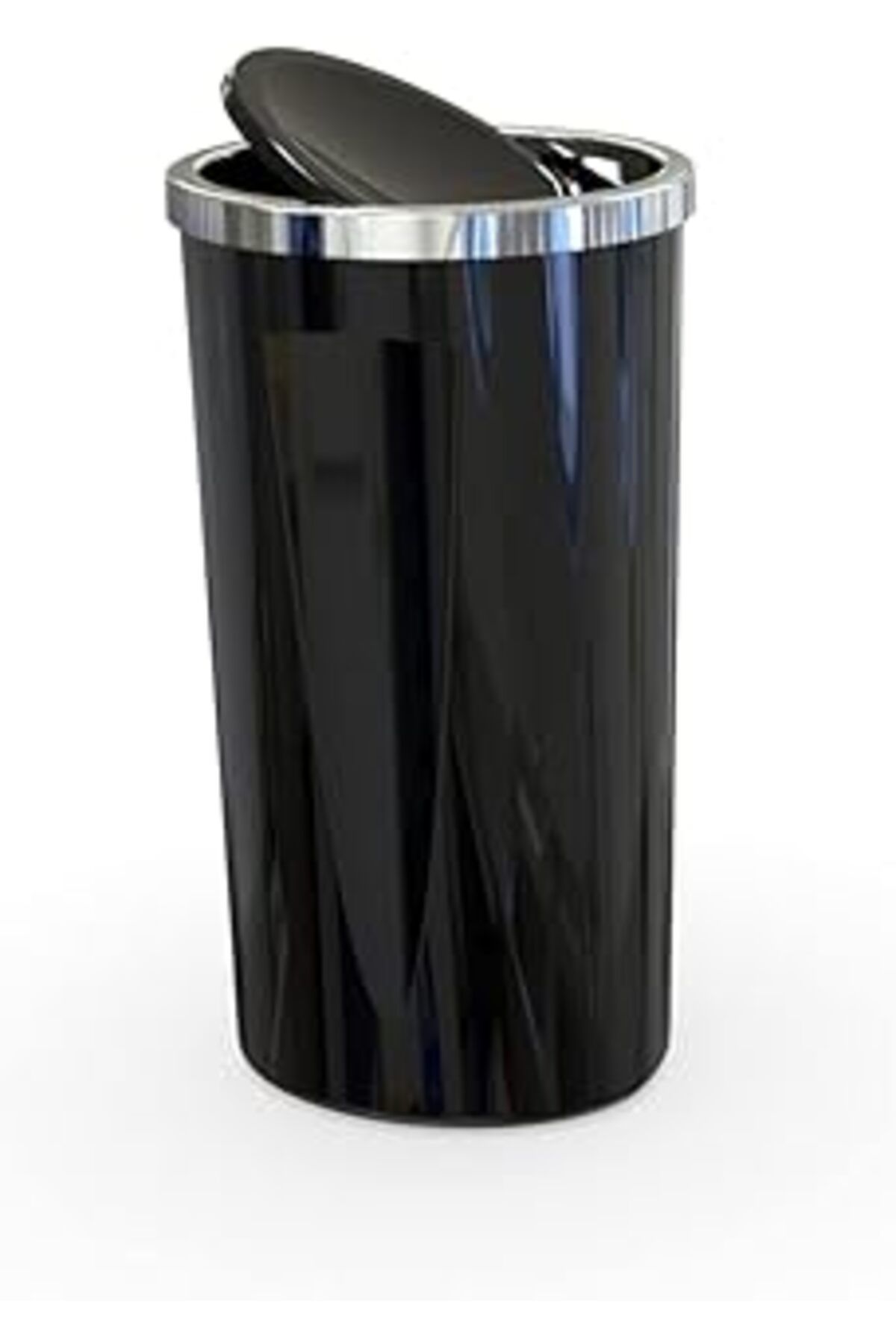 NZM TİCARET Primanova M-E76-06 Lenox 35 Lt Çöp Kovası, Kapaklı, 30X56 Cm, Siyah