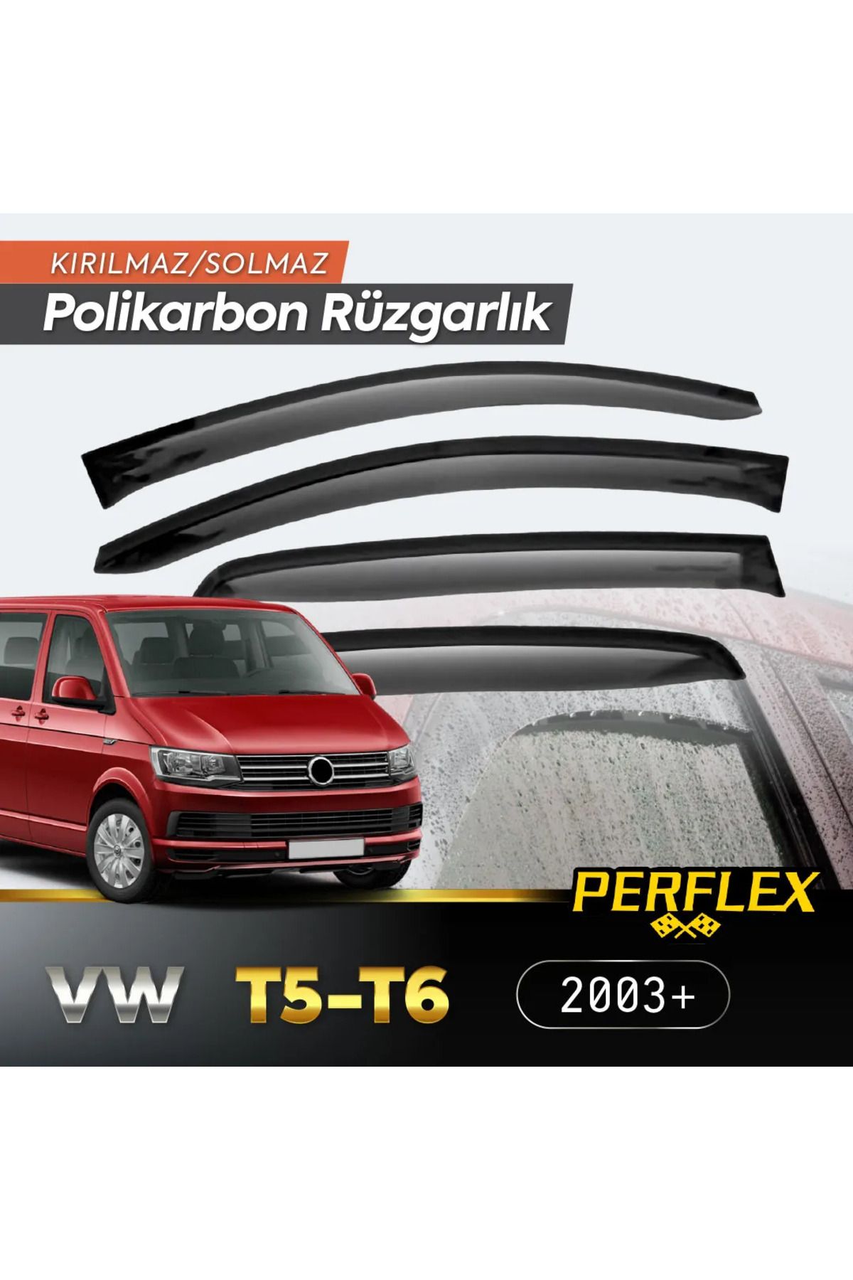 musellife Polikarbon Kırılmaz Rüzgarlık V2 Mugen VW T5/T6 4'LÜ 2003+