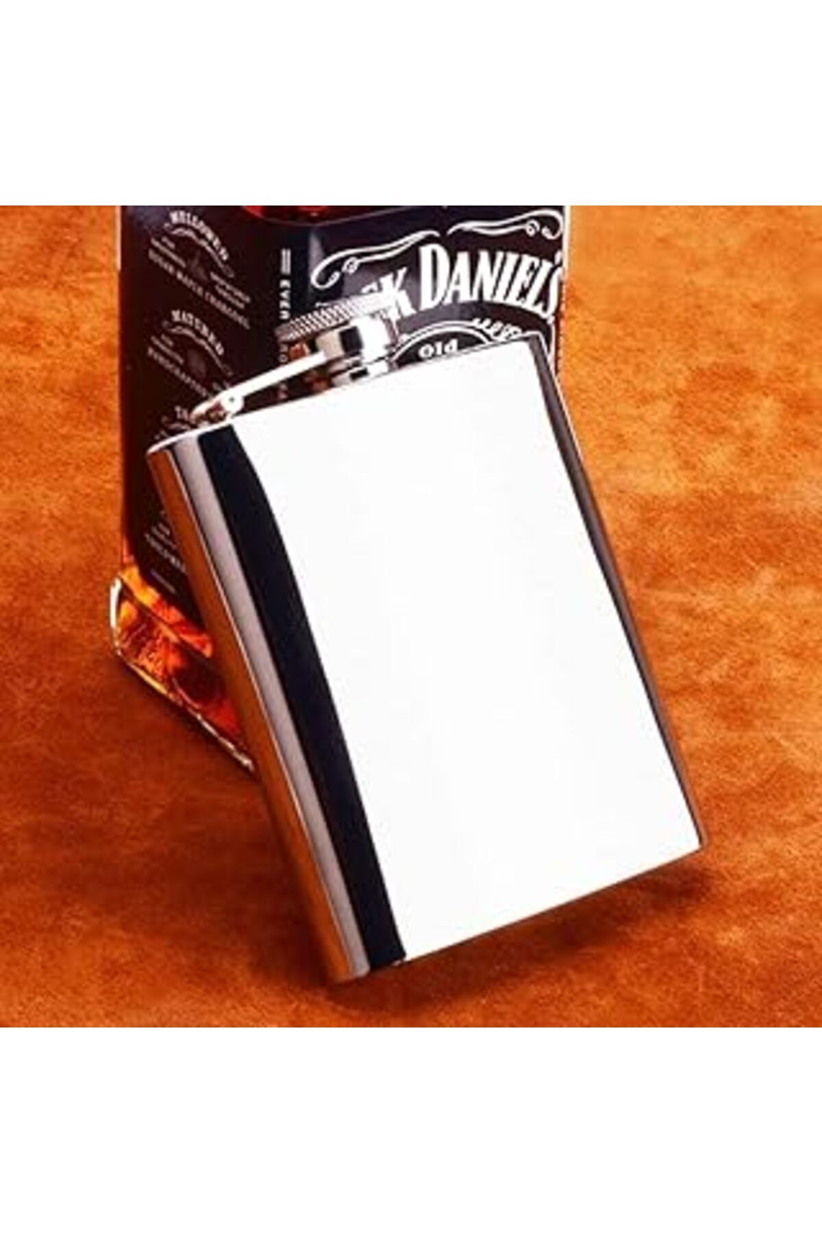 Mu Art Ahşap Perlotus 8 Oz 235 Cc Cep Tipi Vidalı Kapak Çelik Konyak Viski İçki Matarası (Huni Dahil)