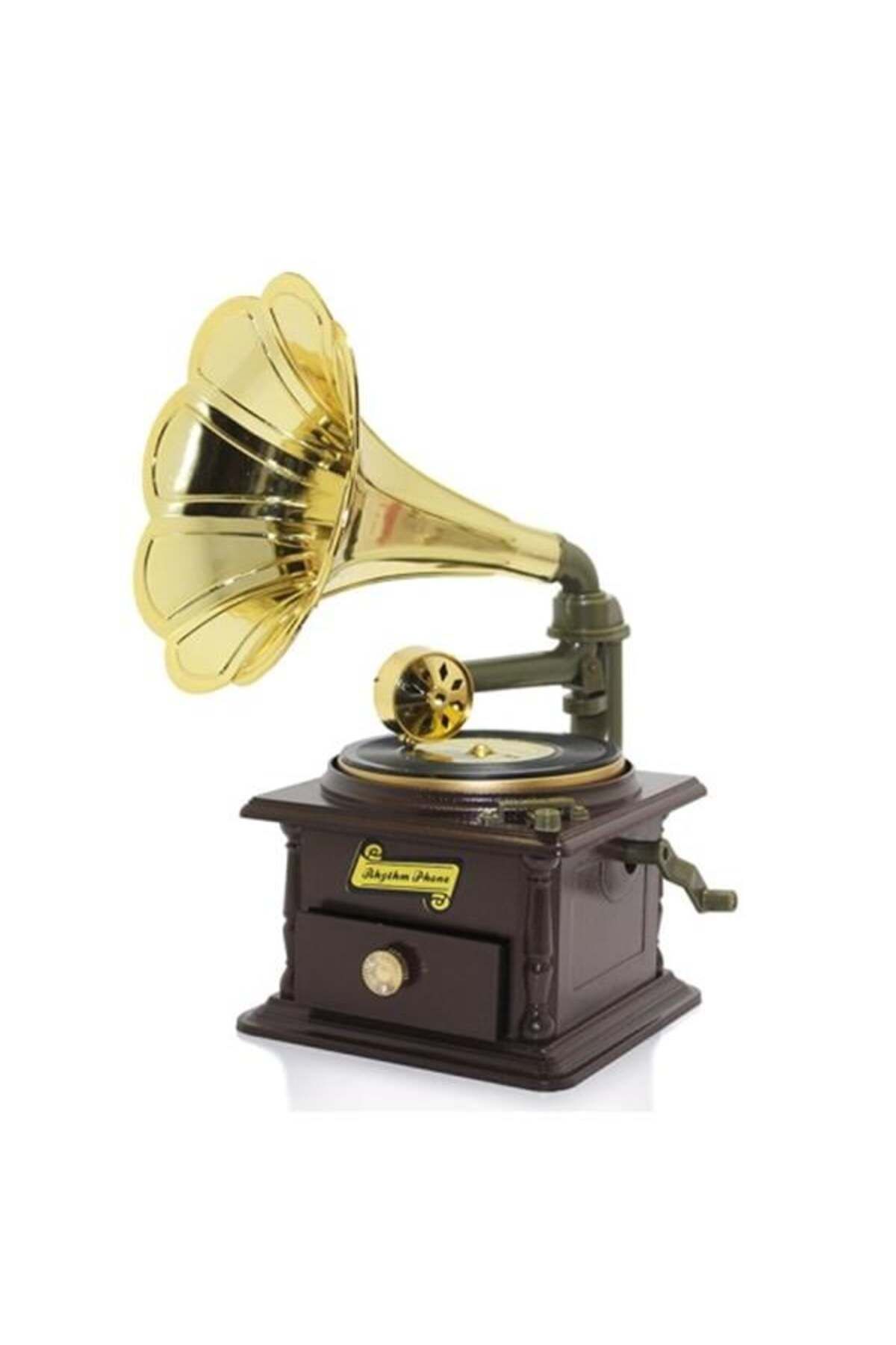 Mu Art Ahşap Gramafon Müzik Kutusu