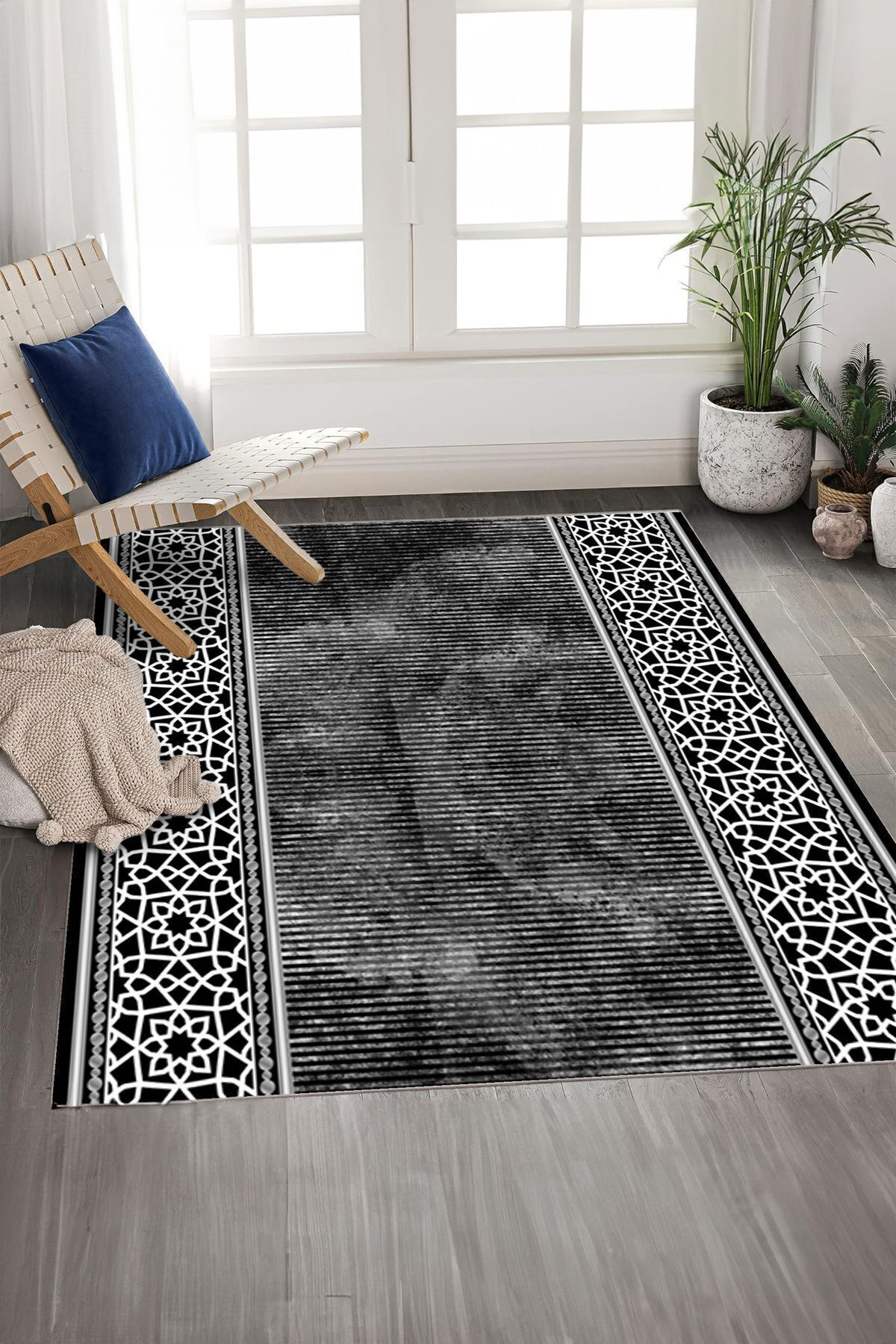 Bir Aksesuar Dijital Baskılı Yıkanabilir Dot Taban Kaymaz Halı Yolluk Mutfak Salon Halısı (S13)