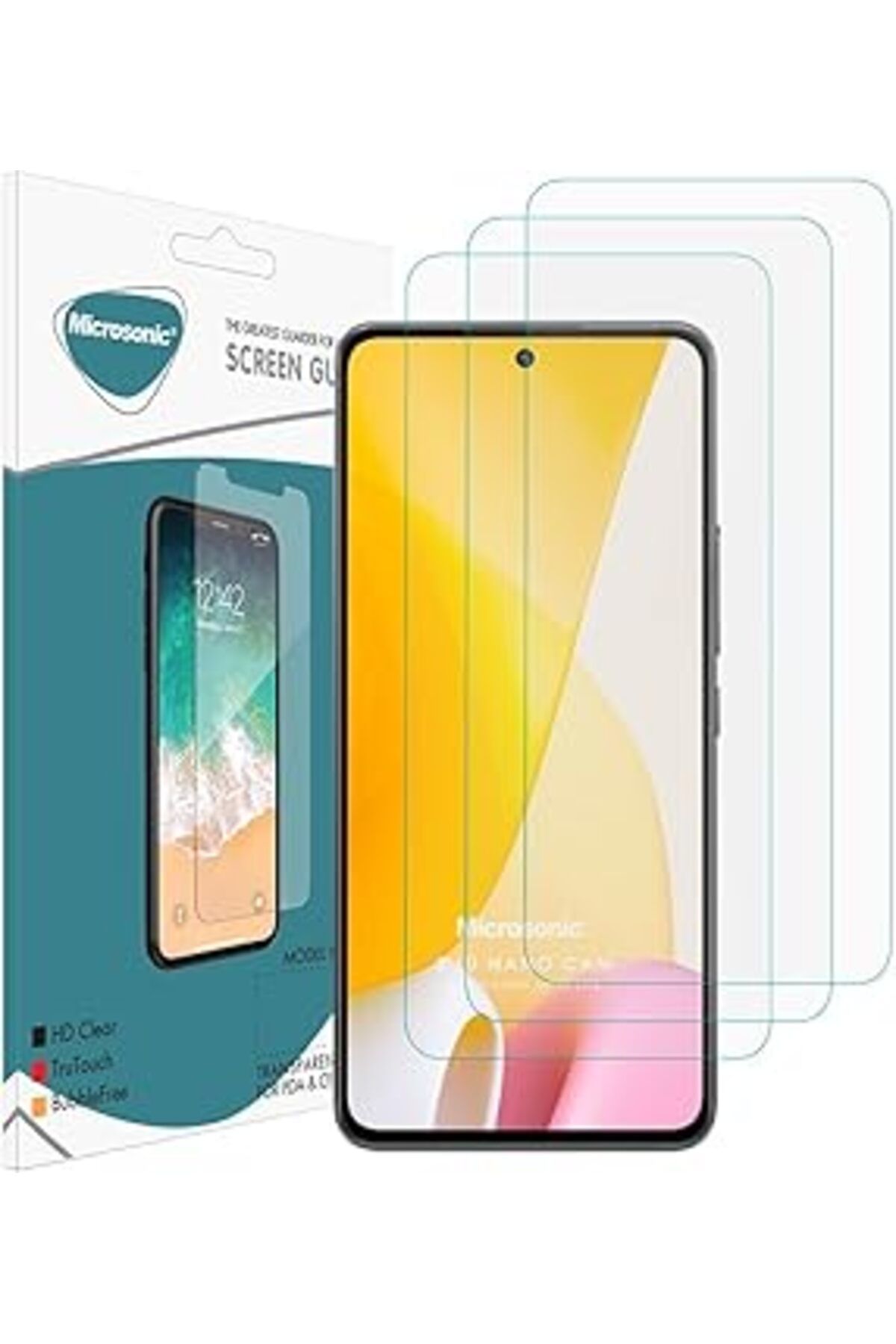 Pİ GLOBAL Microsonic Xiaomi Mi 12 Lite Screen Protector Nano Glass Cam Ekran Koruyucu (3`Lü Paket)