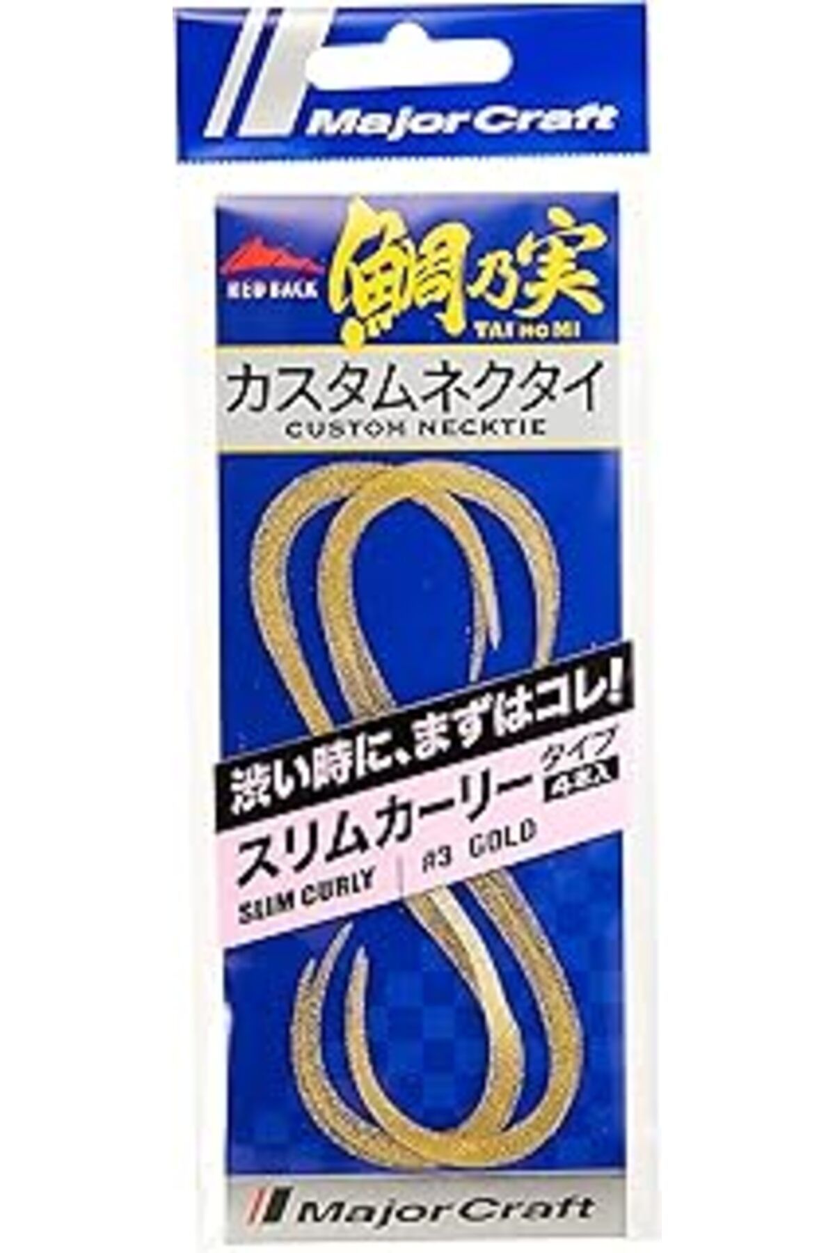 NETWORK ART Major Craft Red Back Curly Tai Rubber Nectie Tmn-Cul#003 Gold