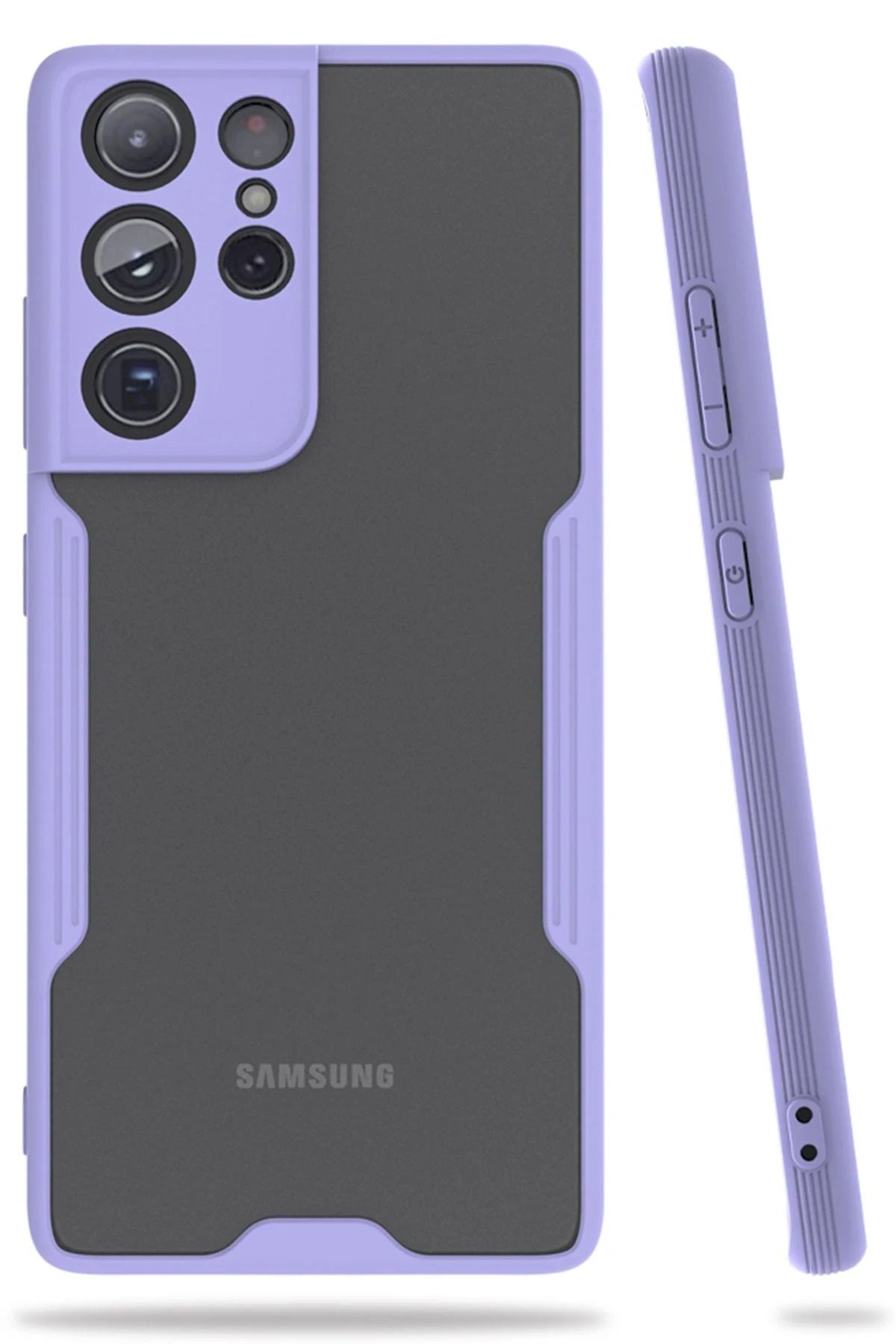 NewFace Samsung Galaxy S21 Ultra Kılıf Platin Silikon - Lila SVLRS