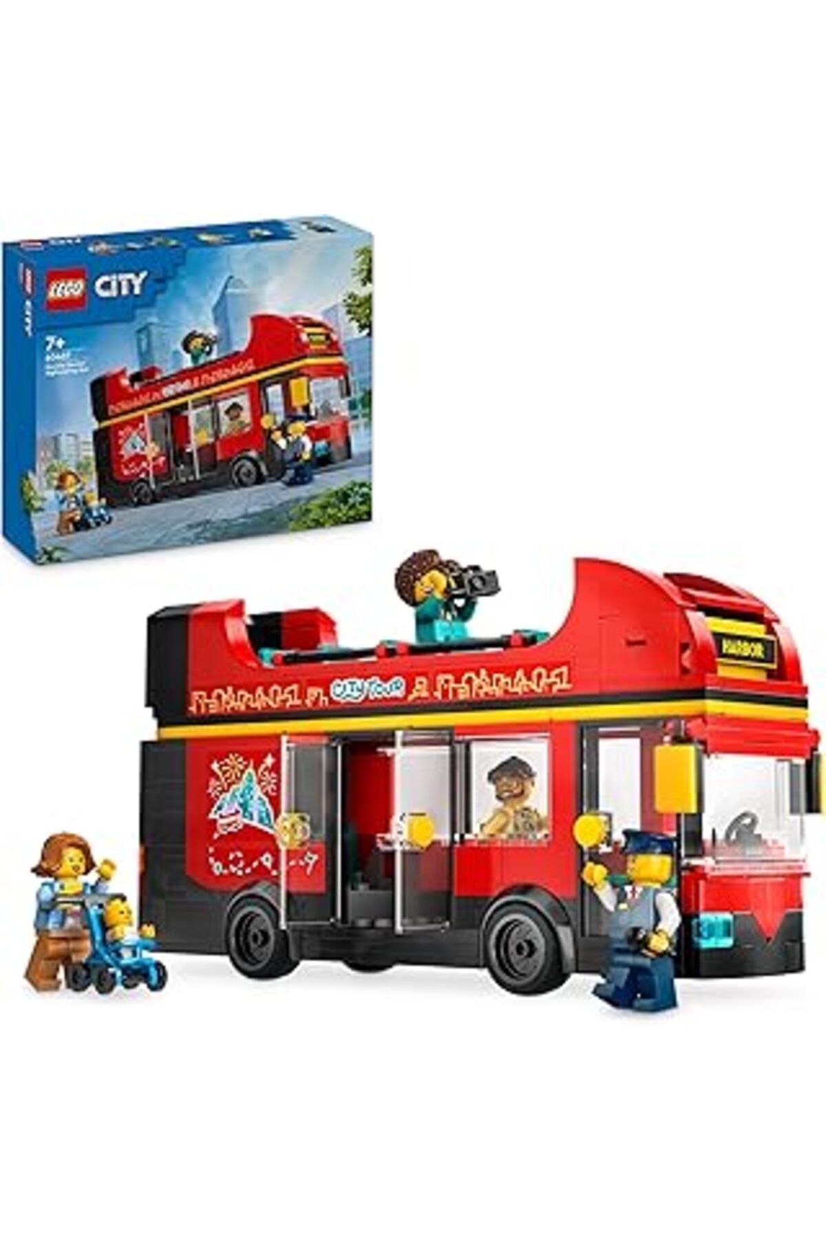 Mu Art Ahşap Lego City Kırmızı İki Katlı Gezi Otobüsü 60407-7 Yaş Ve Üzeri Çocuklar Için Yaratıcı Oyuncak Yapım