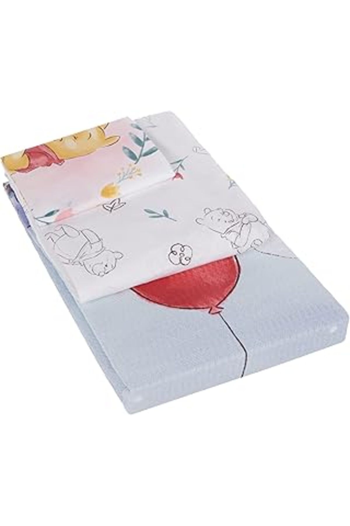 Pİ GLOBAL Taç Disney Winnie The Pooh Sentimental Lisanslı Karakter Baskılı%100 Pamuk Bebek Pike Takımı, Çok R