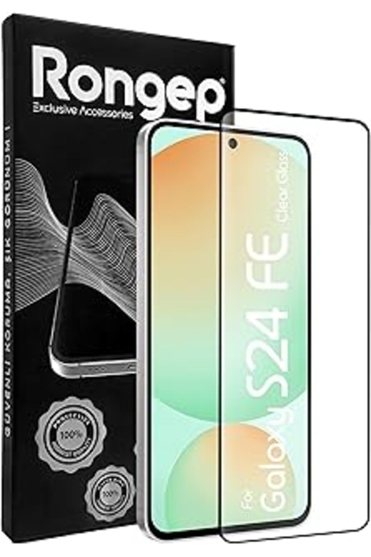 Pazarcan Rongep Samsung Galaxy S24 Fe İçin Ekran Koruyucu Anti-Static Temperli Cam 9H Sertliğinde Ekranı Kap