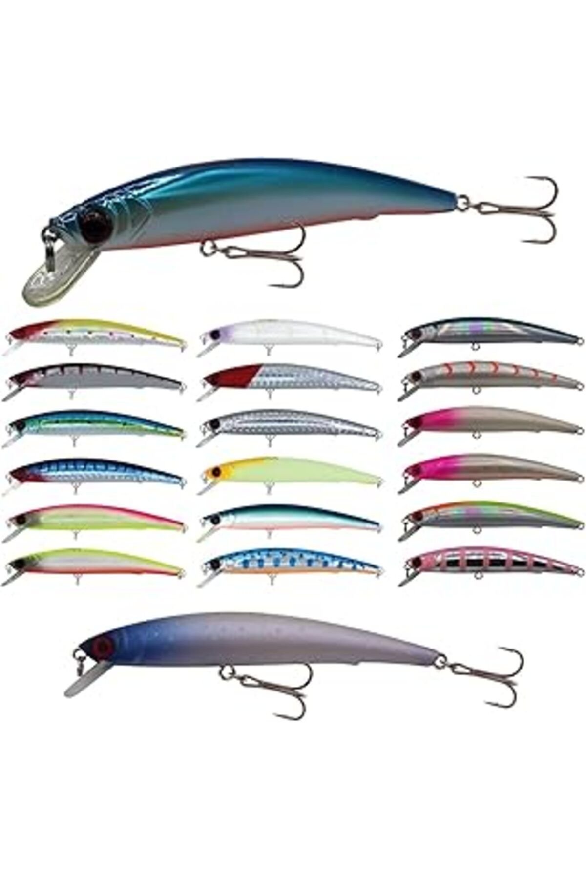 NZM TİCARET Tora, Minnow, Suni Yem, Kırmızı/Mavi/Gri