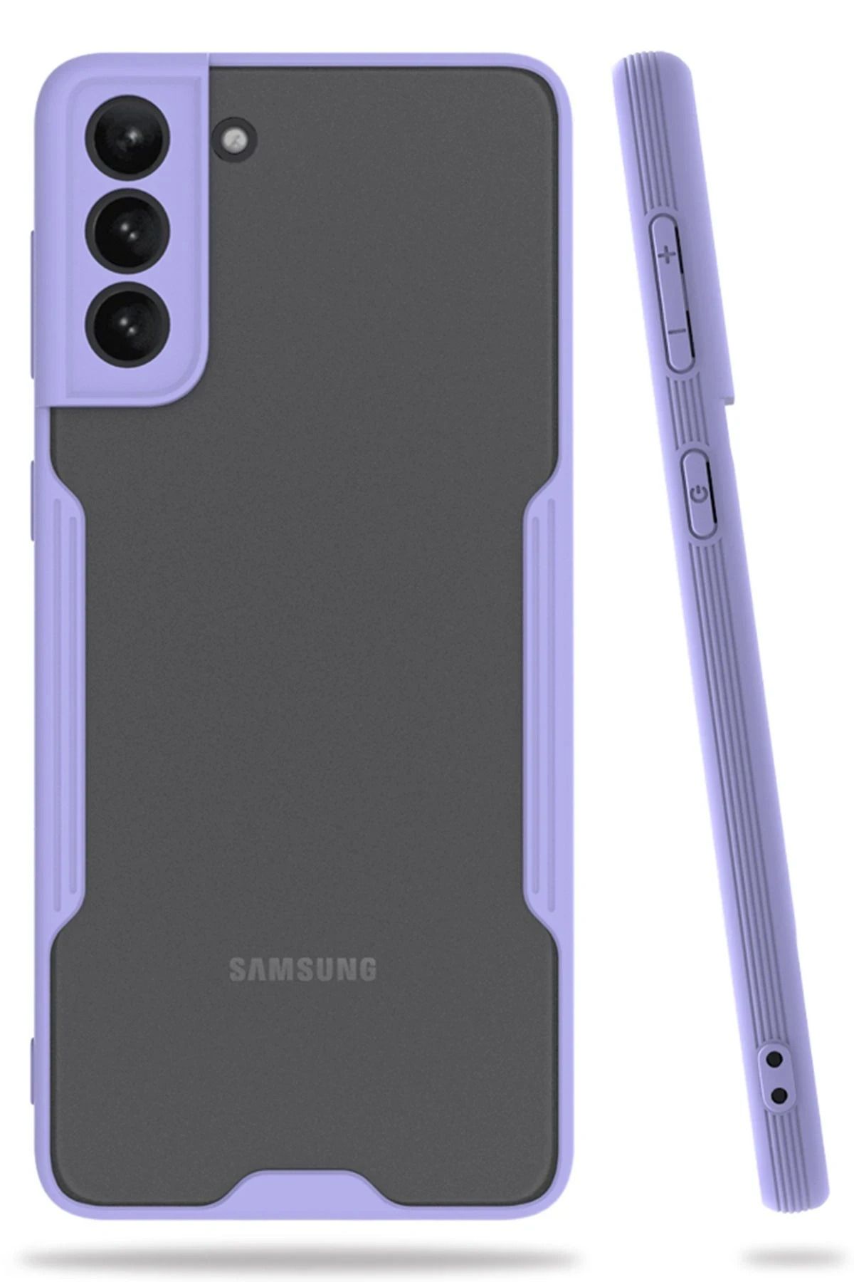 NewFace Samsung Galaxy S21 Plus Kılıf Platin Silikon - Lila GLSTD