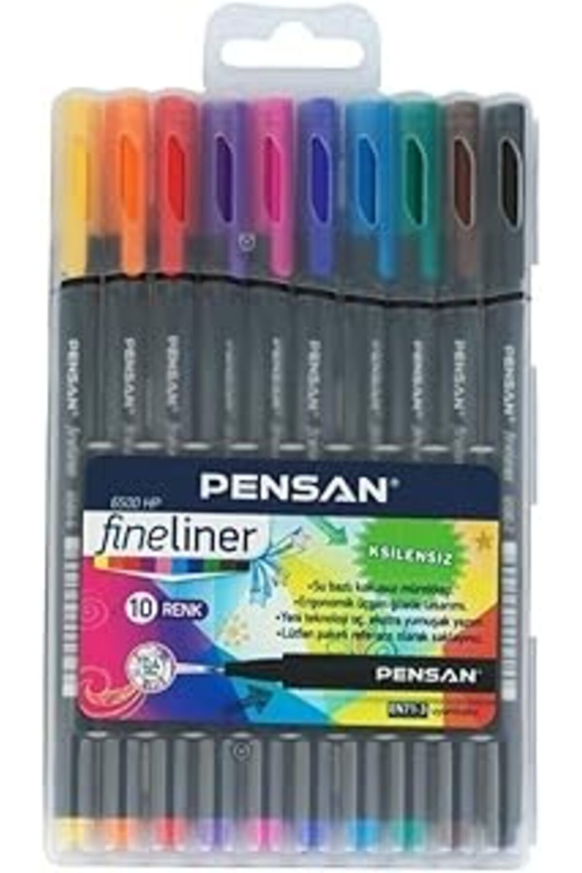 Pazarcan Pensan 6500 Fineliner 10Lu Plastik Kutulu - Pe6500Hpfl10