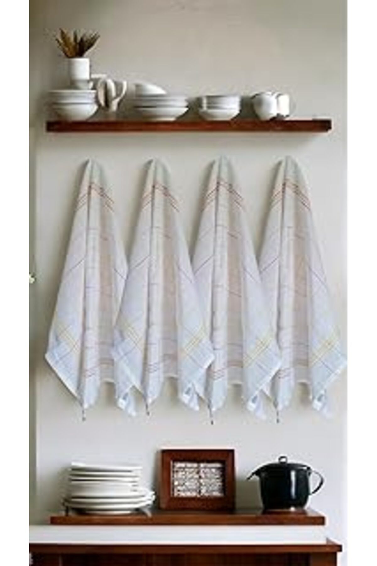 NZM TİCARET Stonehill 4'Lü Pamuk Zefir Sarı Mutfak Kurulama Bezi 50X70 Cm
