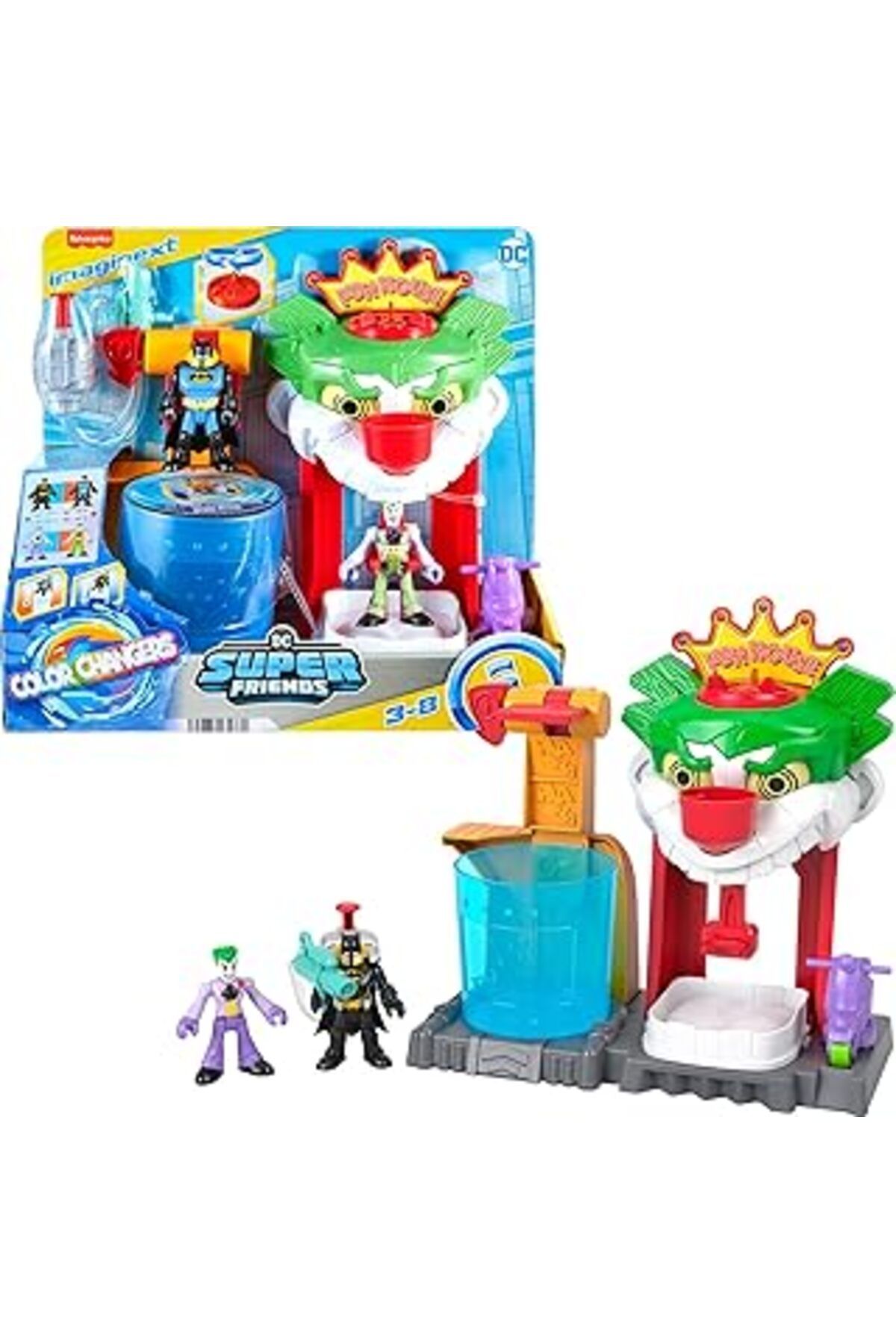Mu Art Ahşap Imaginext Dc Super Friends Renk Değiştiren Joker Eğlence Evi Oyun Seti Hmx55