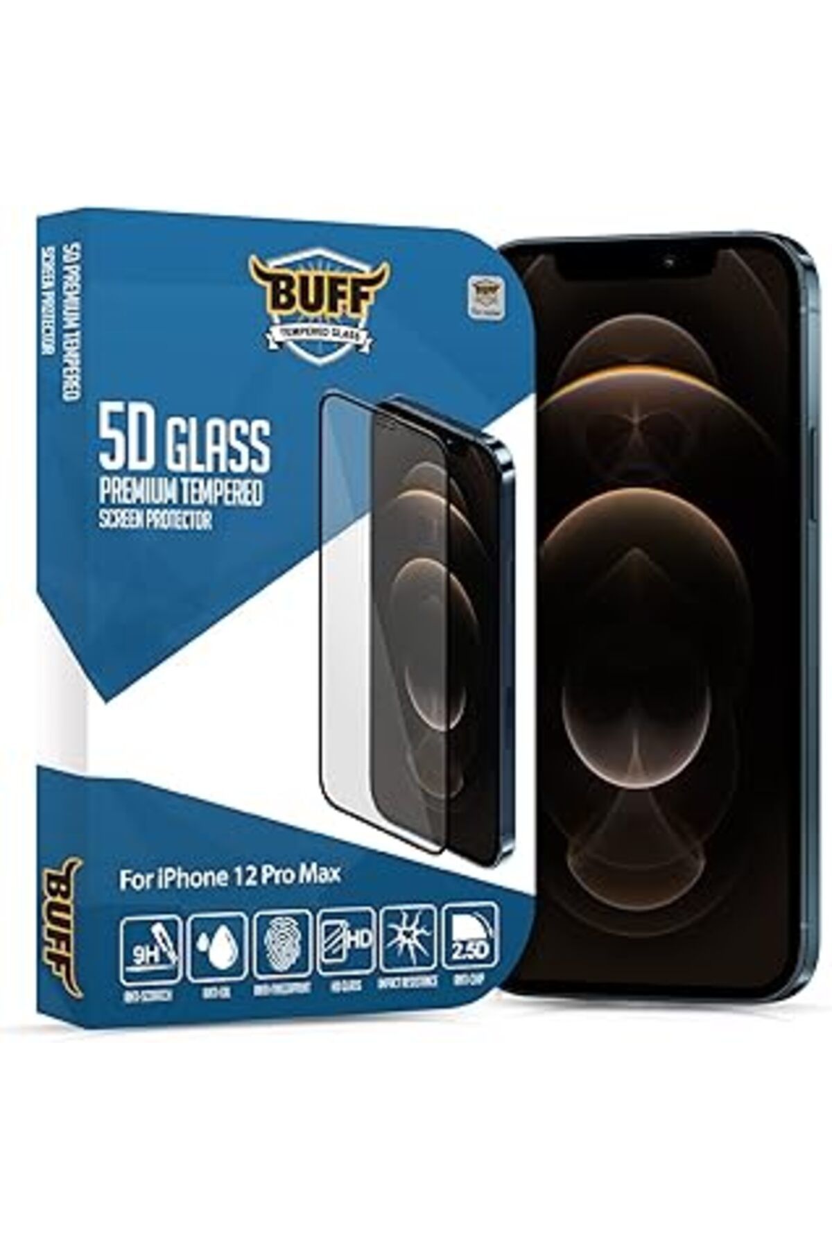 jupiter global bazaar Buff Labs Iphone 12 Pro Max 5D Glass Tam Kaplayan Cam Ekran Koruyucu