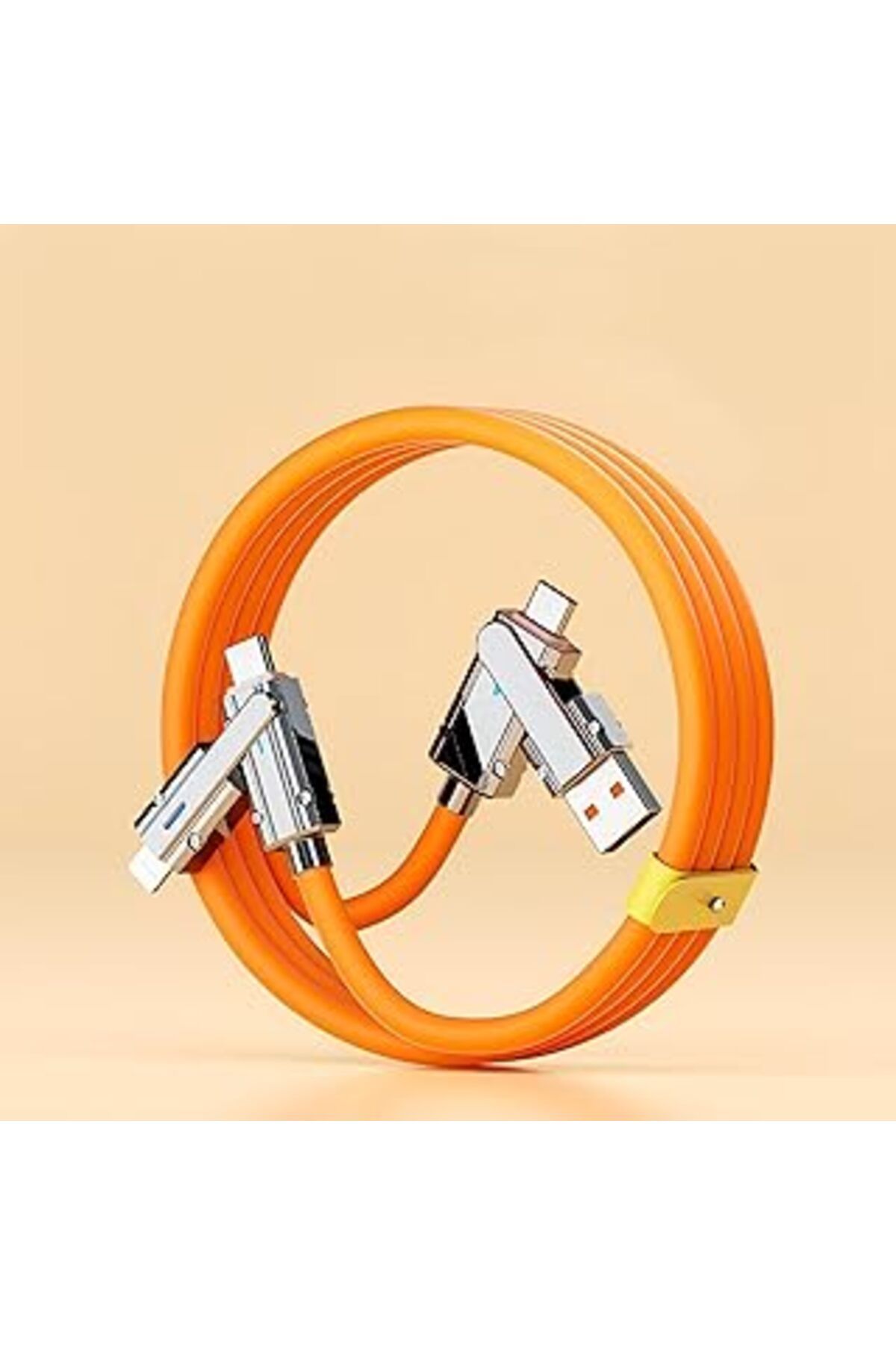 Pazarcan Newpole [4'Ü 1 Arada] 60W Type C Hızlı Şarj Kablosu Çoklu Kalın Kopma Karşıtı Type C Ve Lightning G