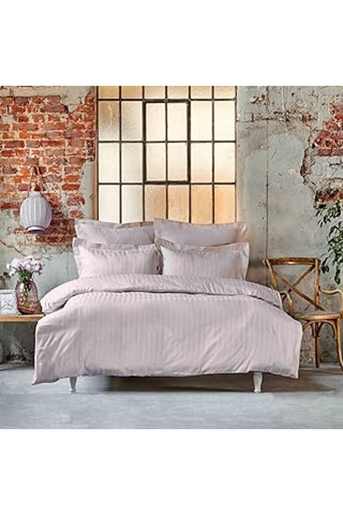 karadağsb Karaca Home Charm Bold Pudra%100 Pamuk Saten Çift Kişilik Nevresim Takımı
