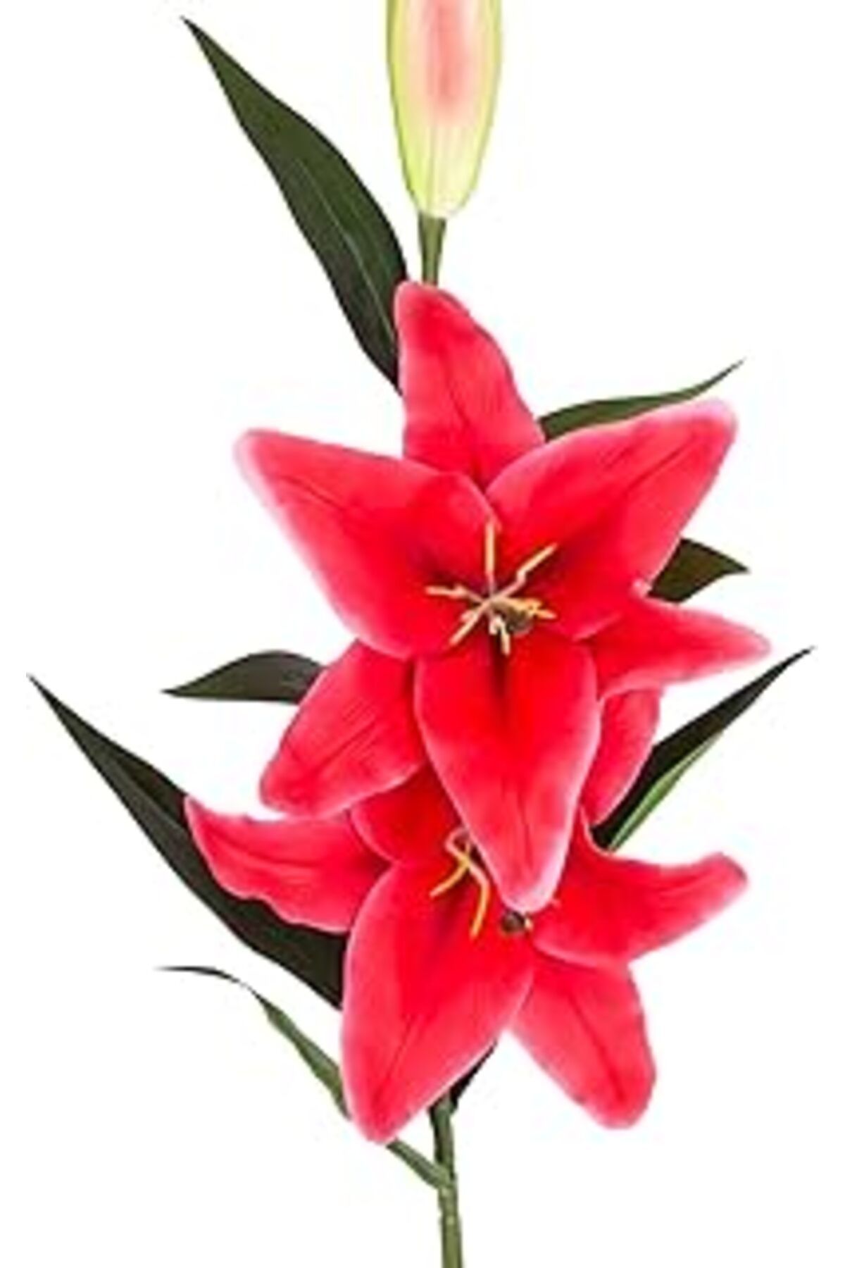 Mu Art Ahşap Herdekora Yapay Çiçek Lilyum Fuşya 90 Cm.