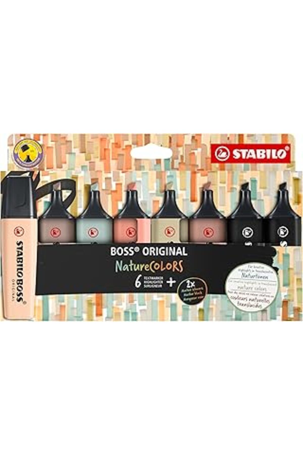 Mu Art Ahşap Original Naturecolors - Fosforlu Kalem - 8'Li Paket - Çeşitli Renkler