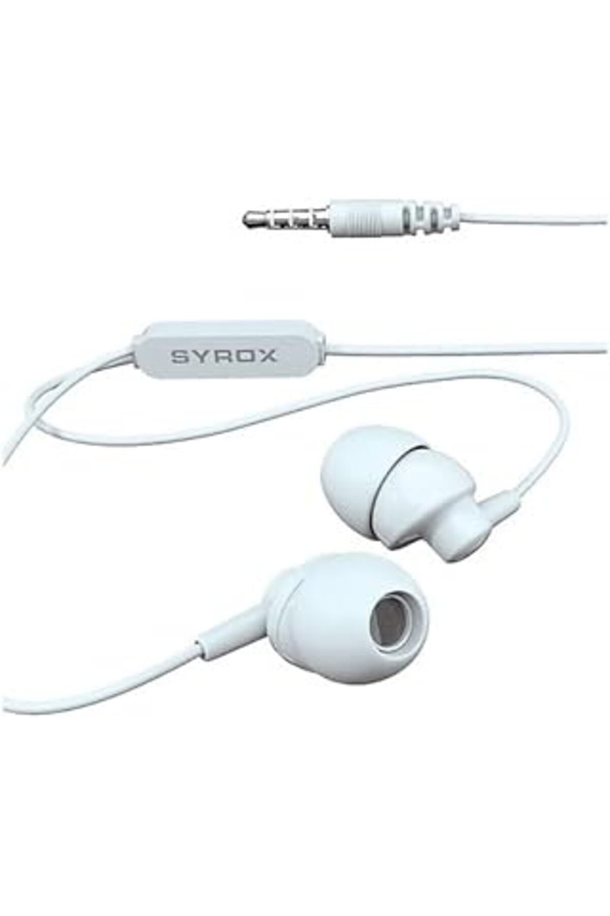 karadağsb Mikrofonlu Kablolu Kulakiçi Kulaklık Aux Girişli Kulaklık Syrox Syx-K13, Beyaz