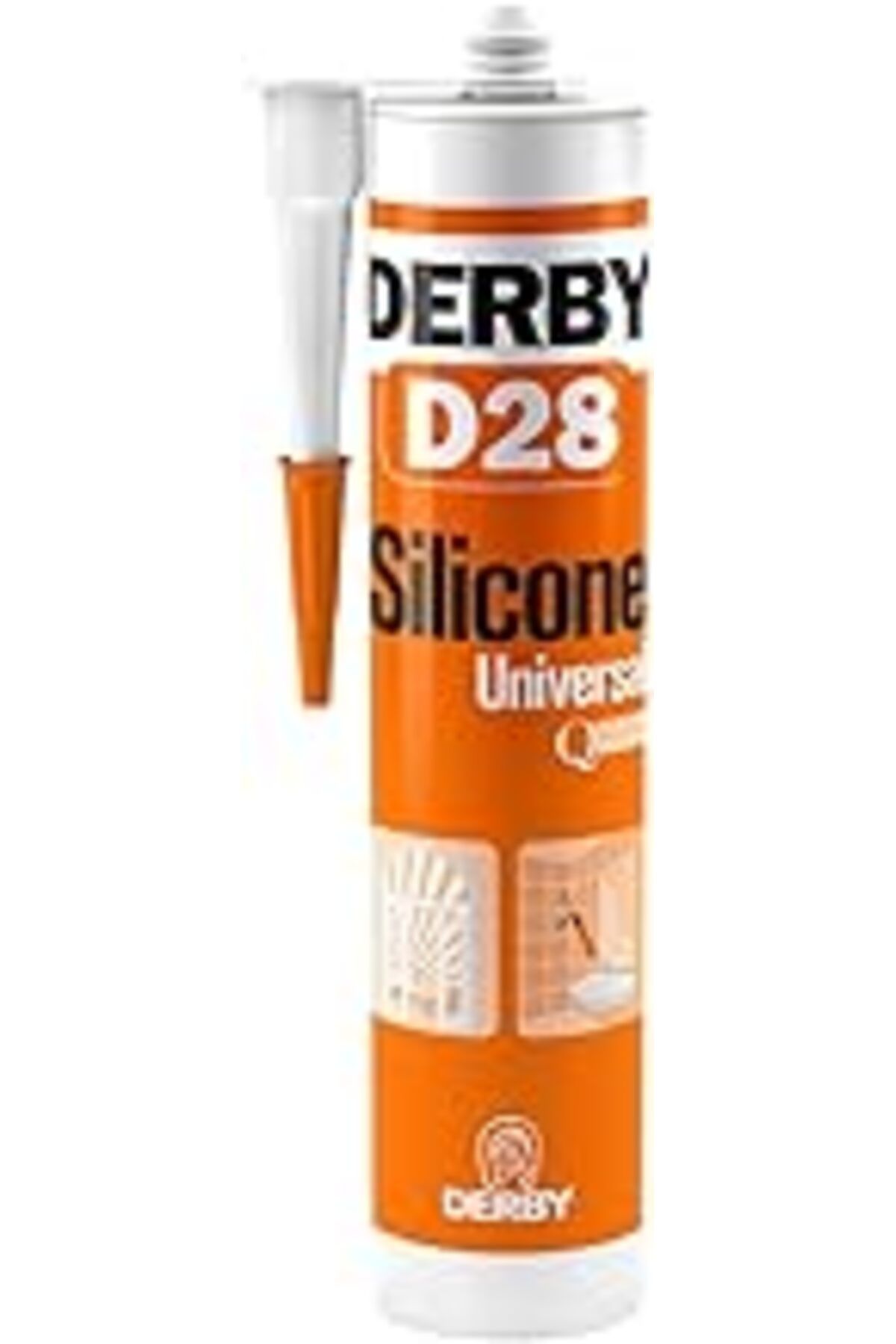 NZM TİCARET Derby D28 Silikon Mastik Universal Şeffaf, Geniş Kullanım Sahip Tek Bileşenli Silikon Sızdırmazlık